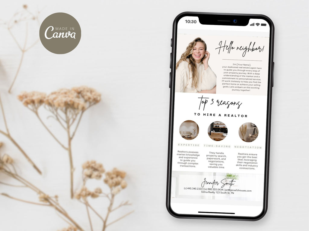 Work With Realtor Bundle - Essential marketing tools for realtors including postcard, flyer, and textable.