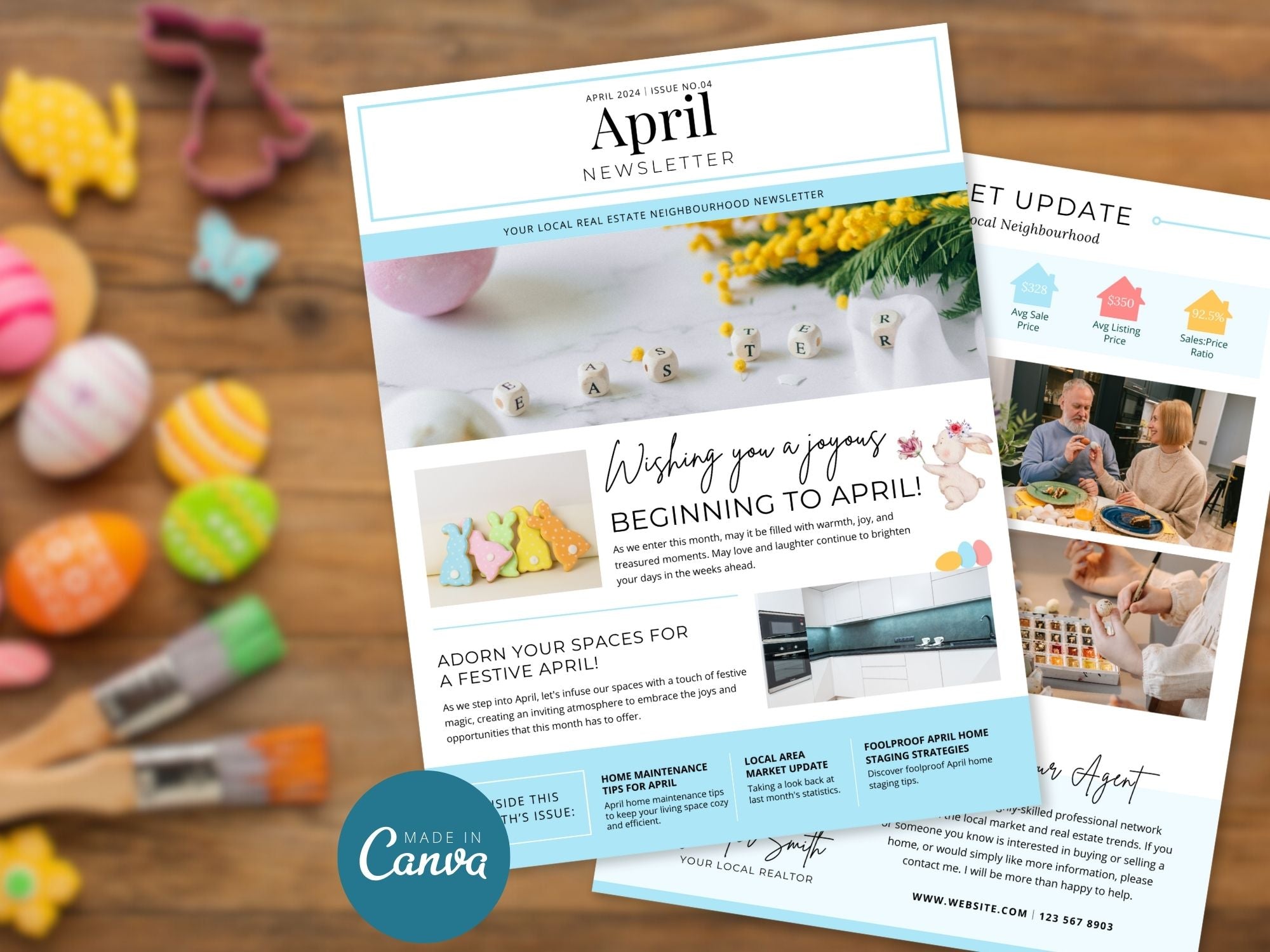 Minimal April Newsletter 2024 - Clean and modern real estate newsletter template for impactful communication.