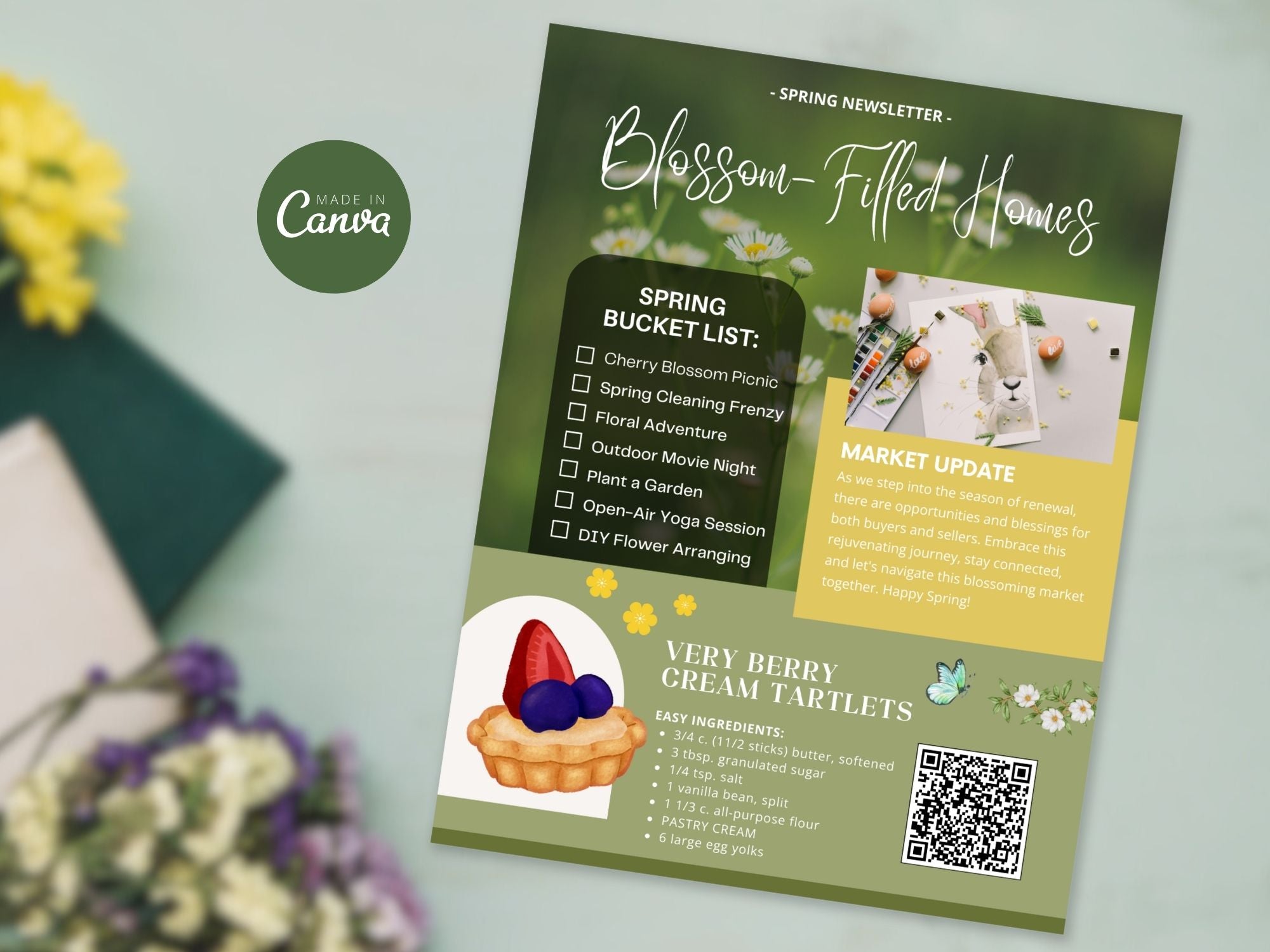 Spring Holiday Newsletter 2024 - Festive real estate newsletter template for spreading springtime joy.