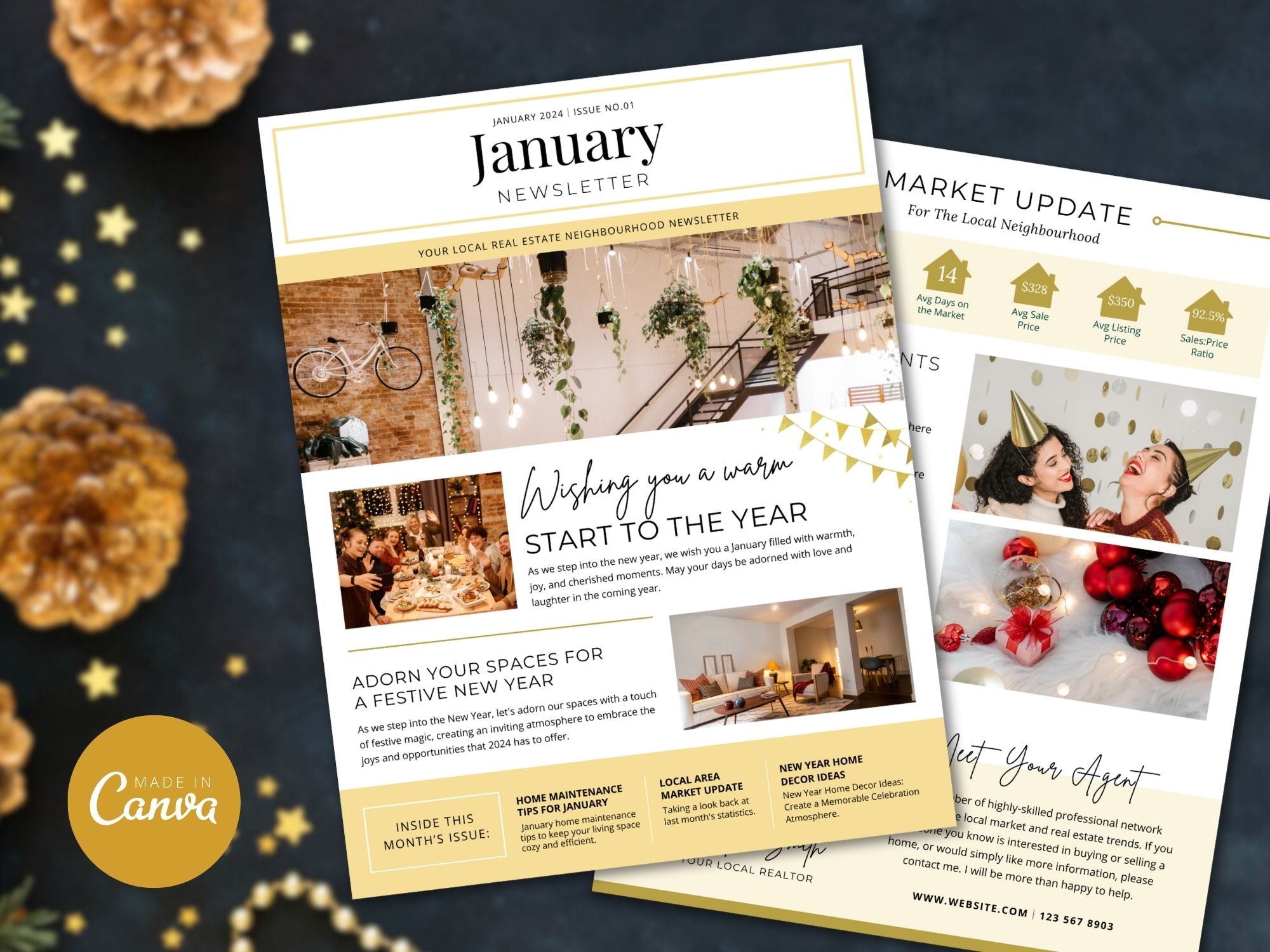 Real Estate Minimal January Newsletter 2024: Sharing Elegant and Informative Real Estate Insights with Clients and the Community in 2024