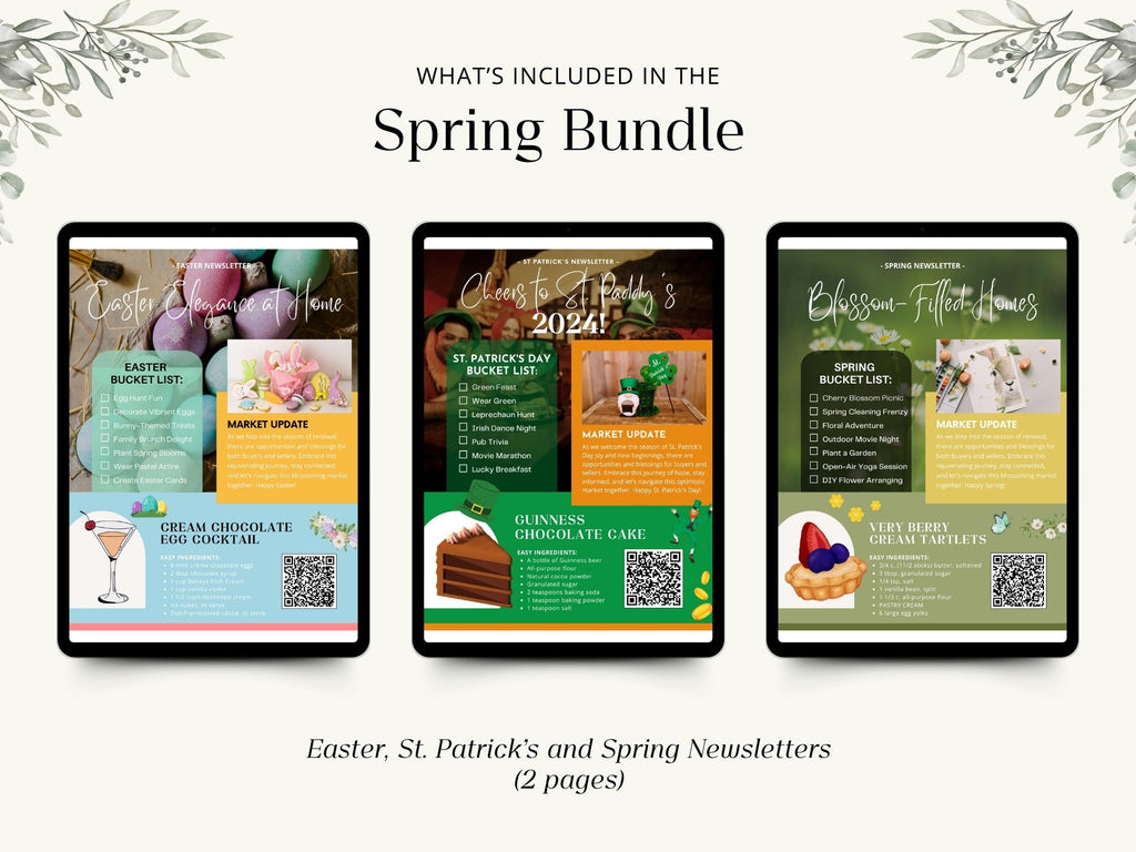 Spring Bundle - A collection of vibrant marketing materials for real estate professionals during the spring season.