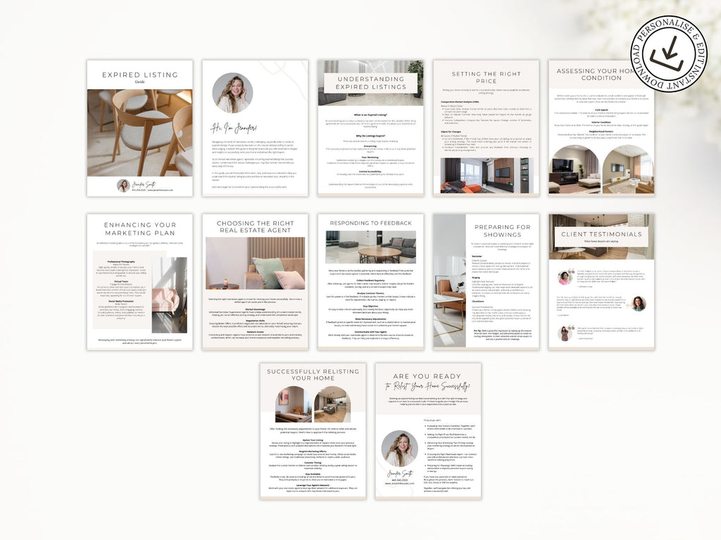 Minimal Expired Listing Guide offering strategies for realtors to reconnect with homeowners and convert expired listings into opportunities.