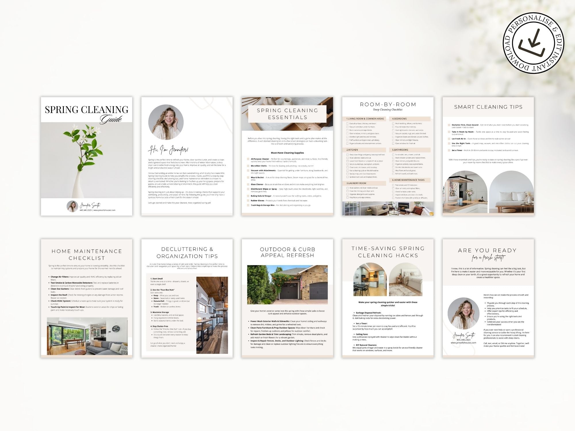 Spring Cleaning Guide with home organization and decluttering tips