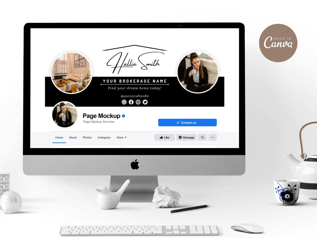 Real Estate Black Facebook Covers Vol 01 - Sophisticated black-themed covers for real estate professionals' Facebook pages.