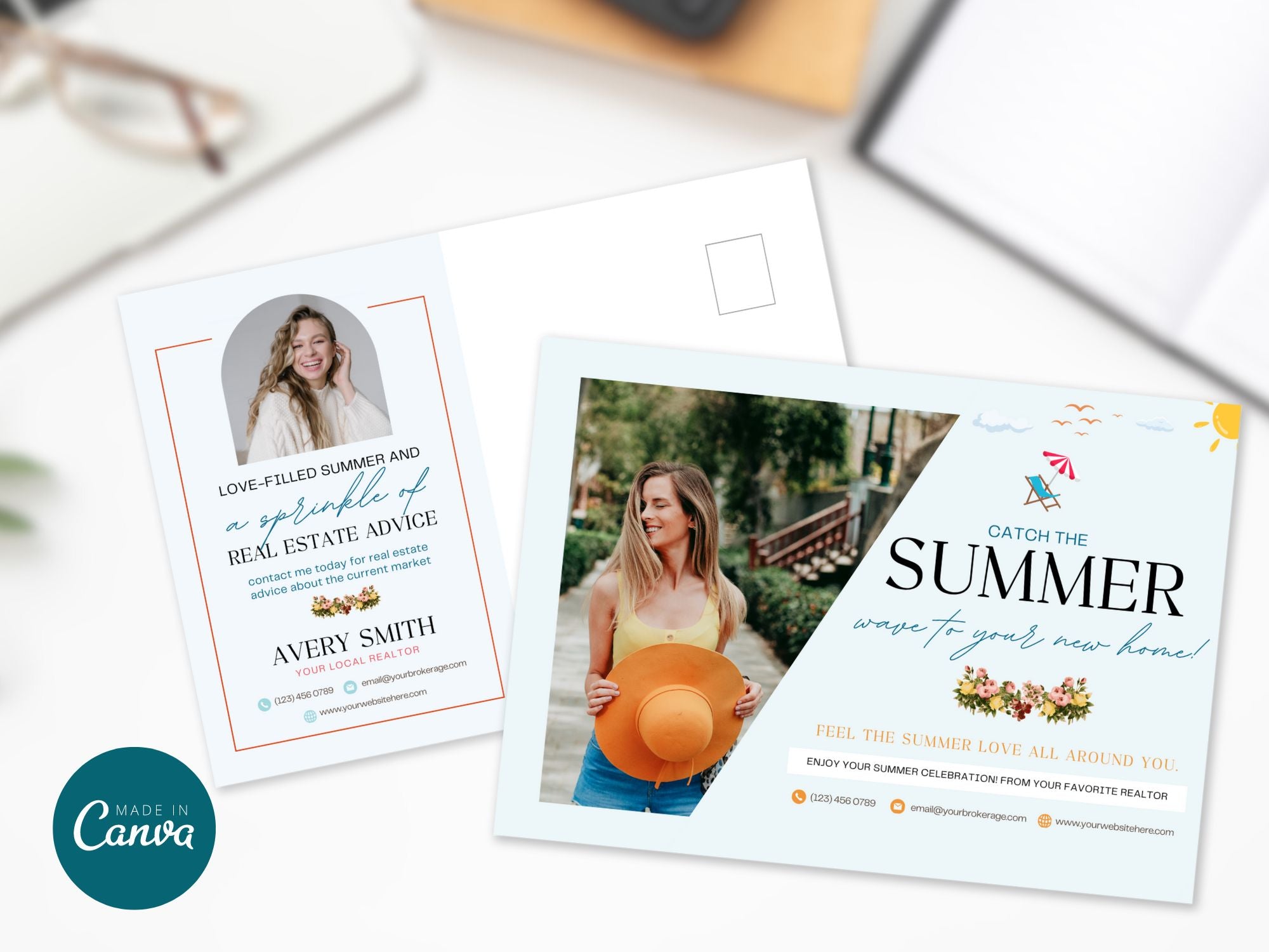 Summer Postcard Bundle - Vibrant designs perfect for staying connected with clients and prospects during the sunny season.