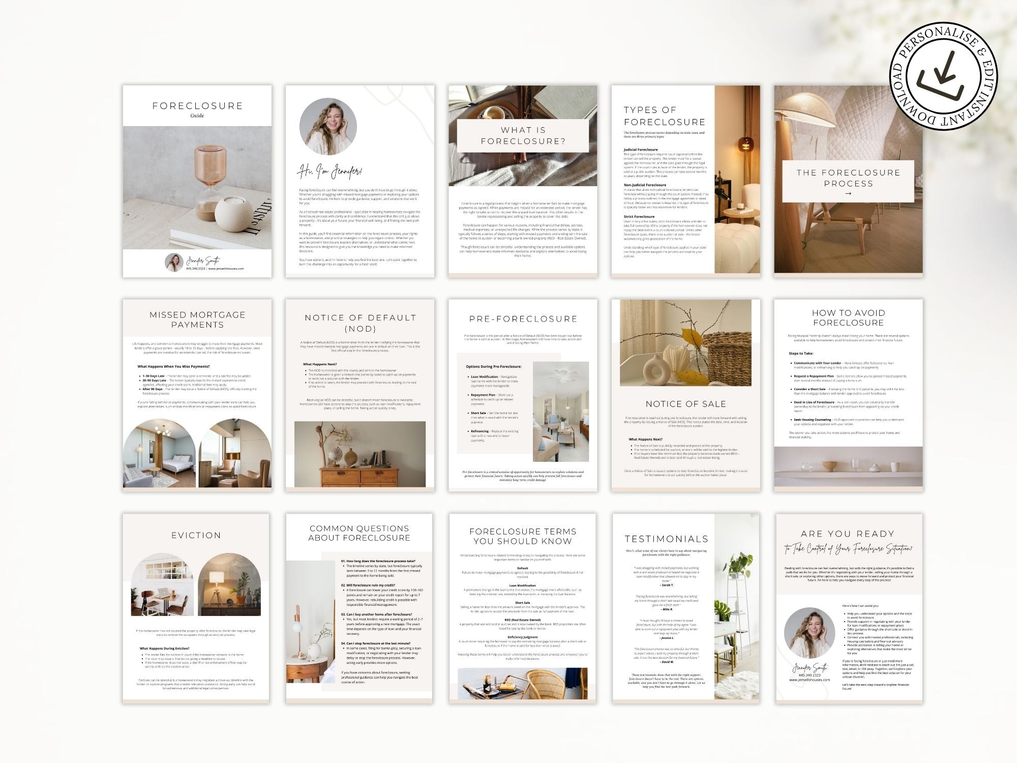 Editable foreclosure guide for real estate agents