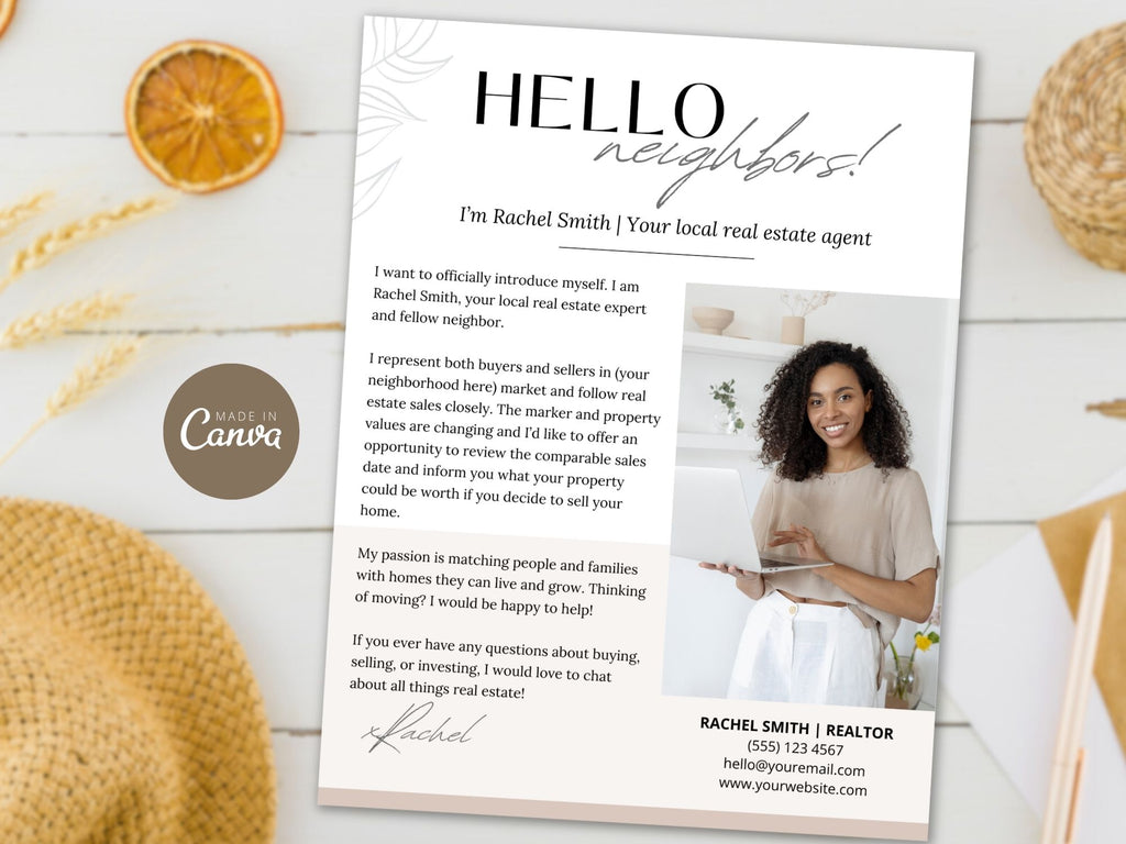 Hello Neighbors Real Estate Letter Vol 02 - Personalized letter designed for community engagement, showcasing real estate expertise and fostering connections within the neighborhood