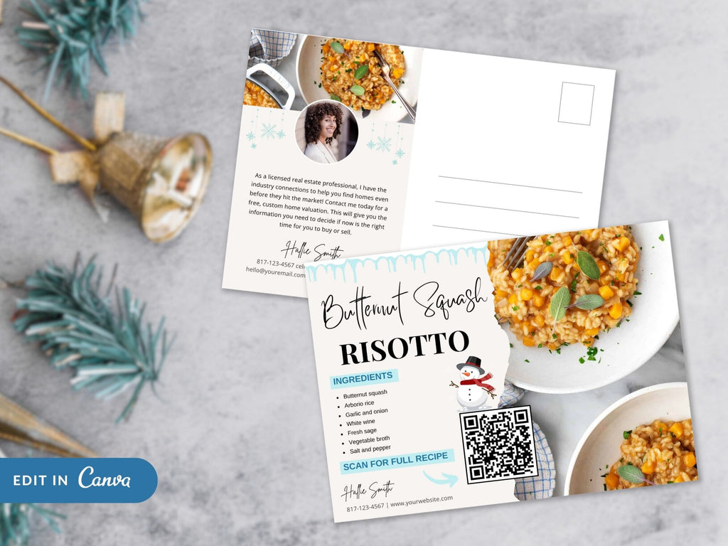 Real Estate Winter Recipe Postcard Bundle: Sharing Seasonal Warmth and Culinary Delights with Clients and Prospects