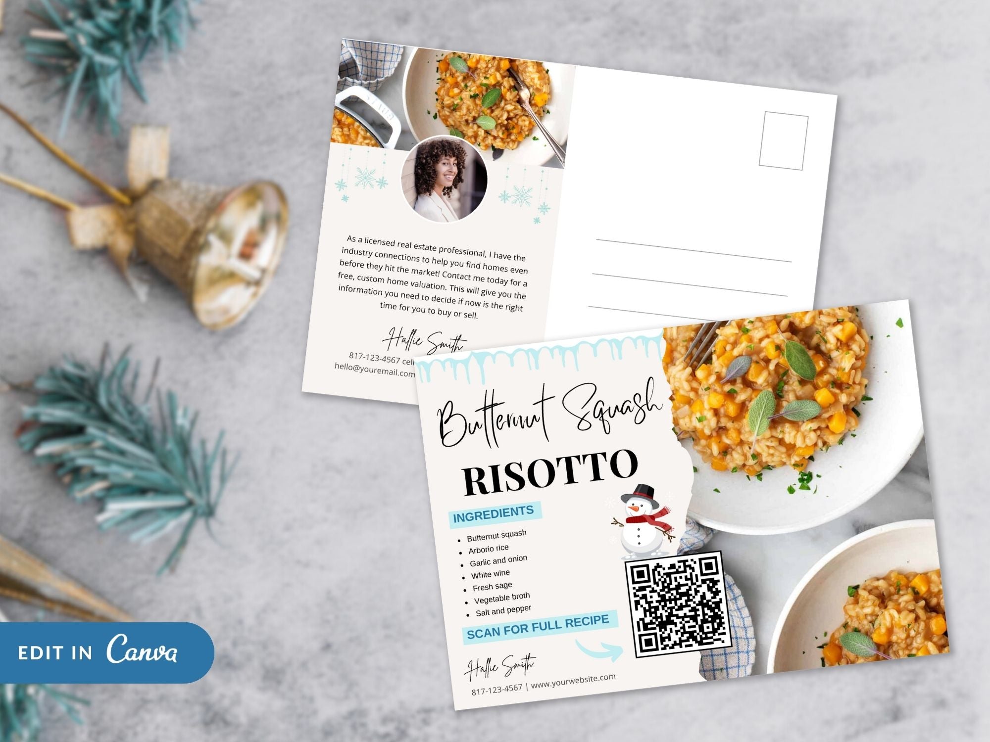 Real Estate Winter Recipe Postcard Bundle: Sharing Seasonal Warmth and Culinary Delights with Clients and Prospects