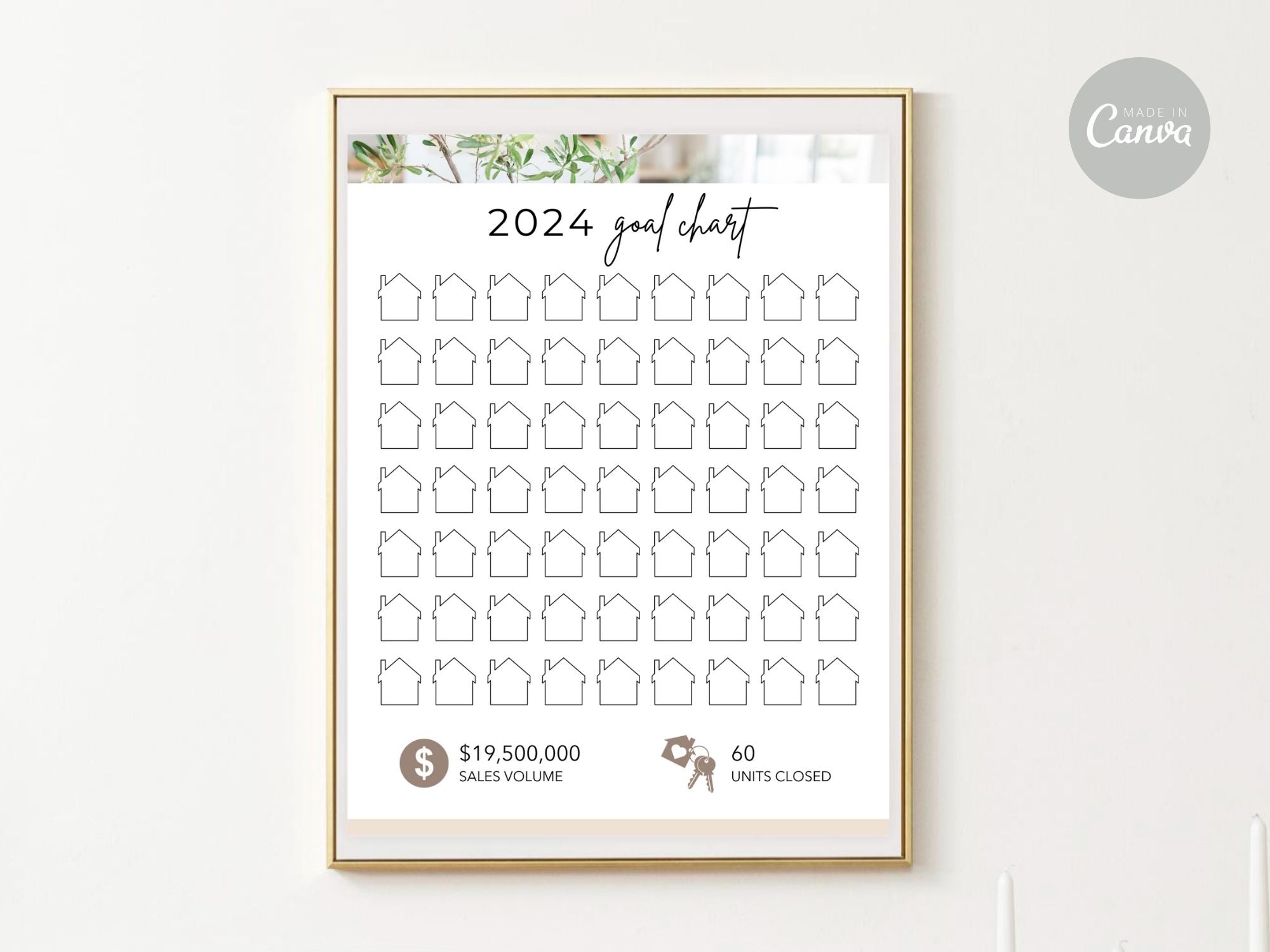 Real Estate 2024 Realtor Goal Chart - Comprehensive chart for goal setting and tracking, providing a motivational and practical tool for achieving real estate milestones in the year 2024.