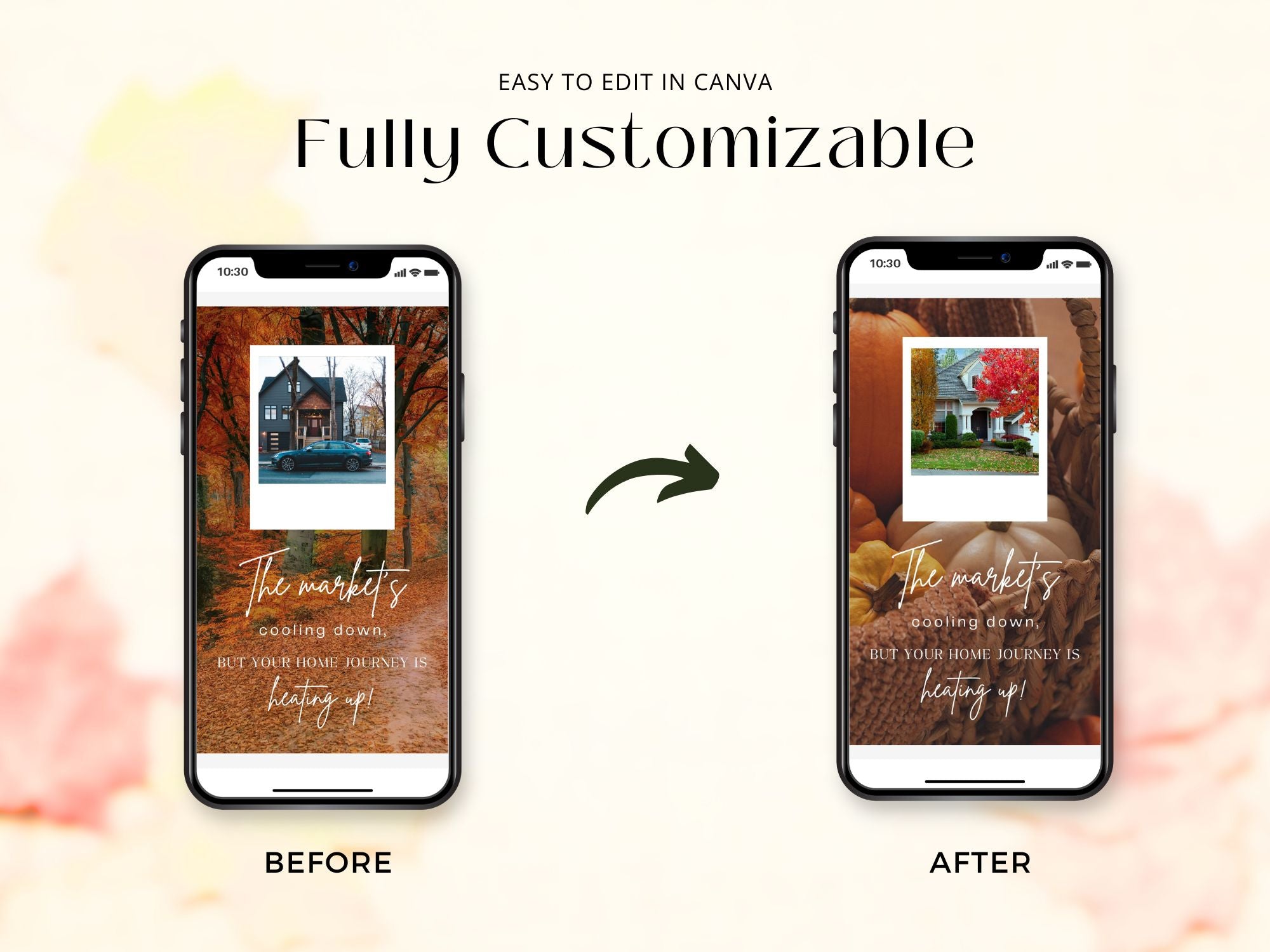 Fall-themed real estate Instagram reels template for agents