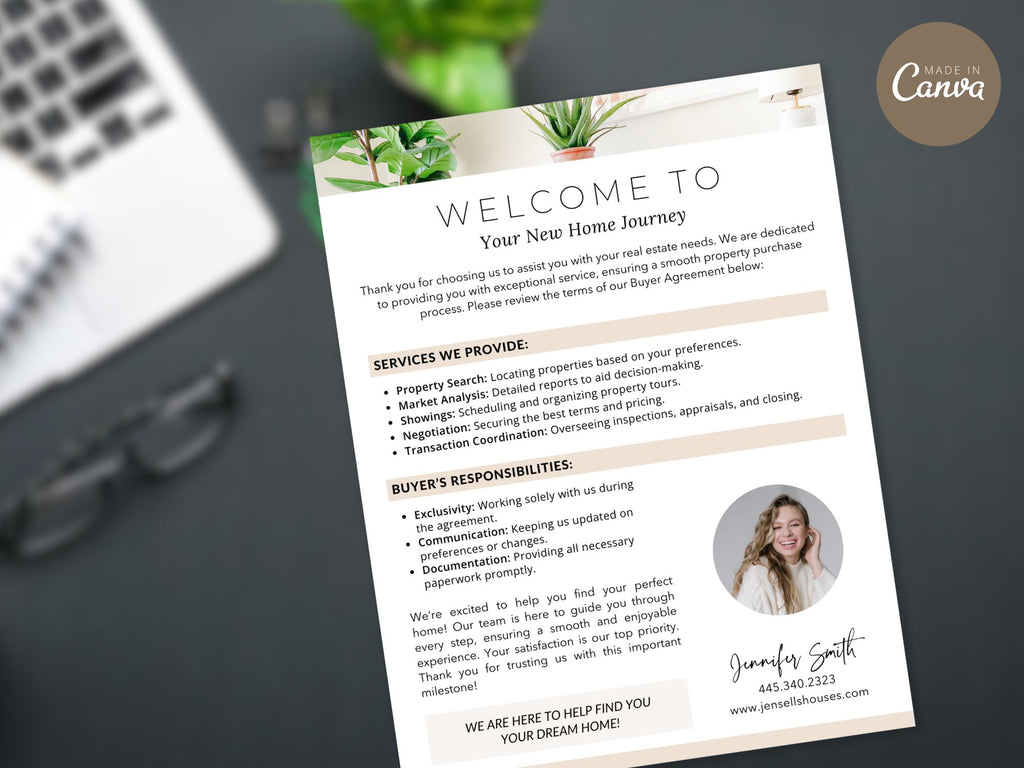 Buyer Agreement Letter Vol 01 - Professional template for real estate agents to formalize buyer agreements.