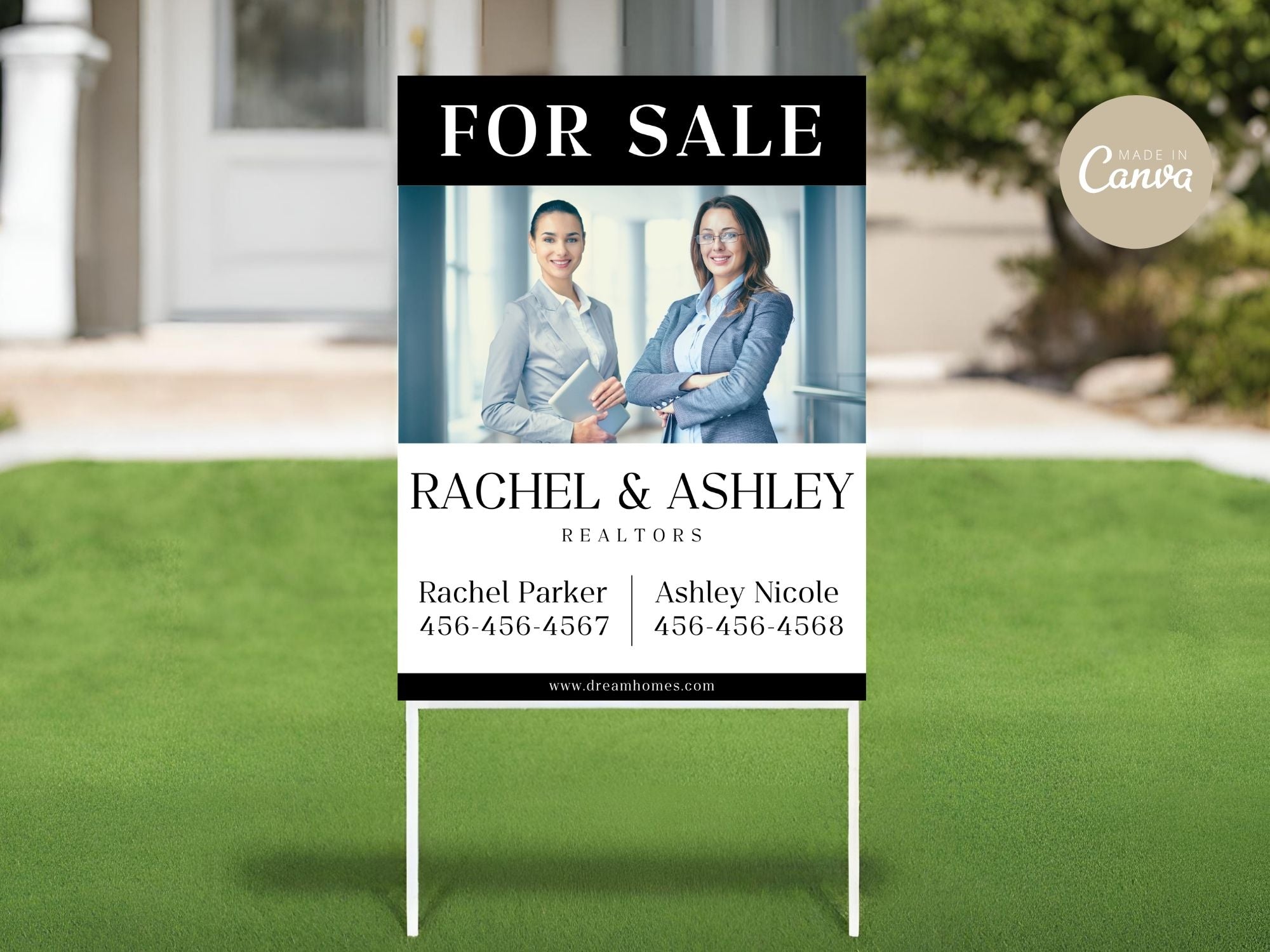  Black Multiple Agents Yard Sign (18 x 24)- Sleek and durable yard sign for showcasing multiple  agents.