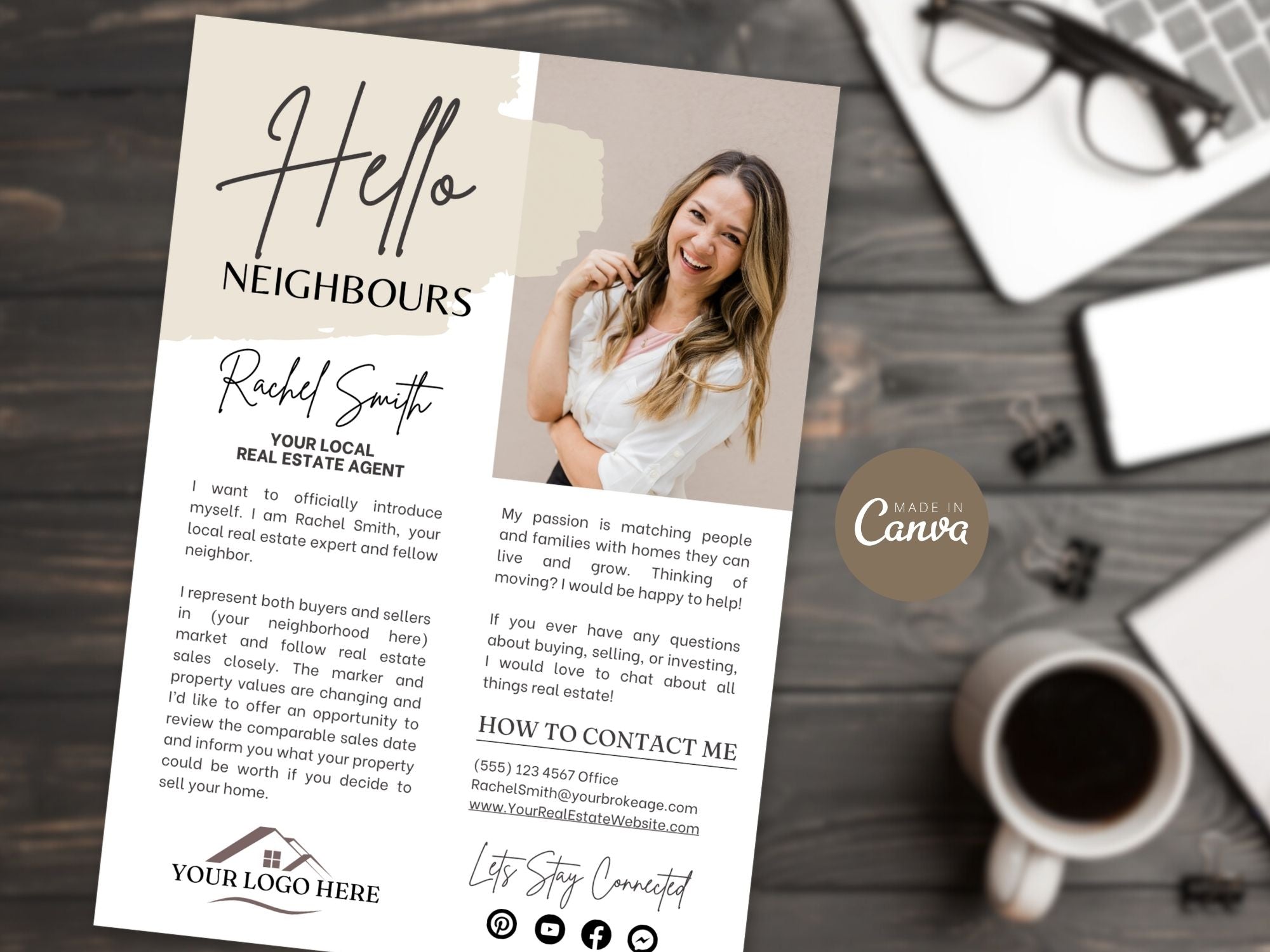 Hello Neighbors Real Estate Letter Vol 03 - Professionally designed real estate letter template for fostering connections with your community.