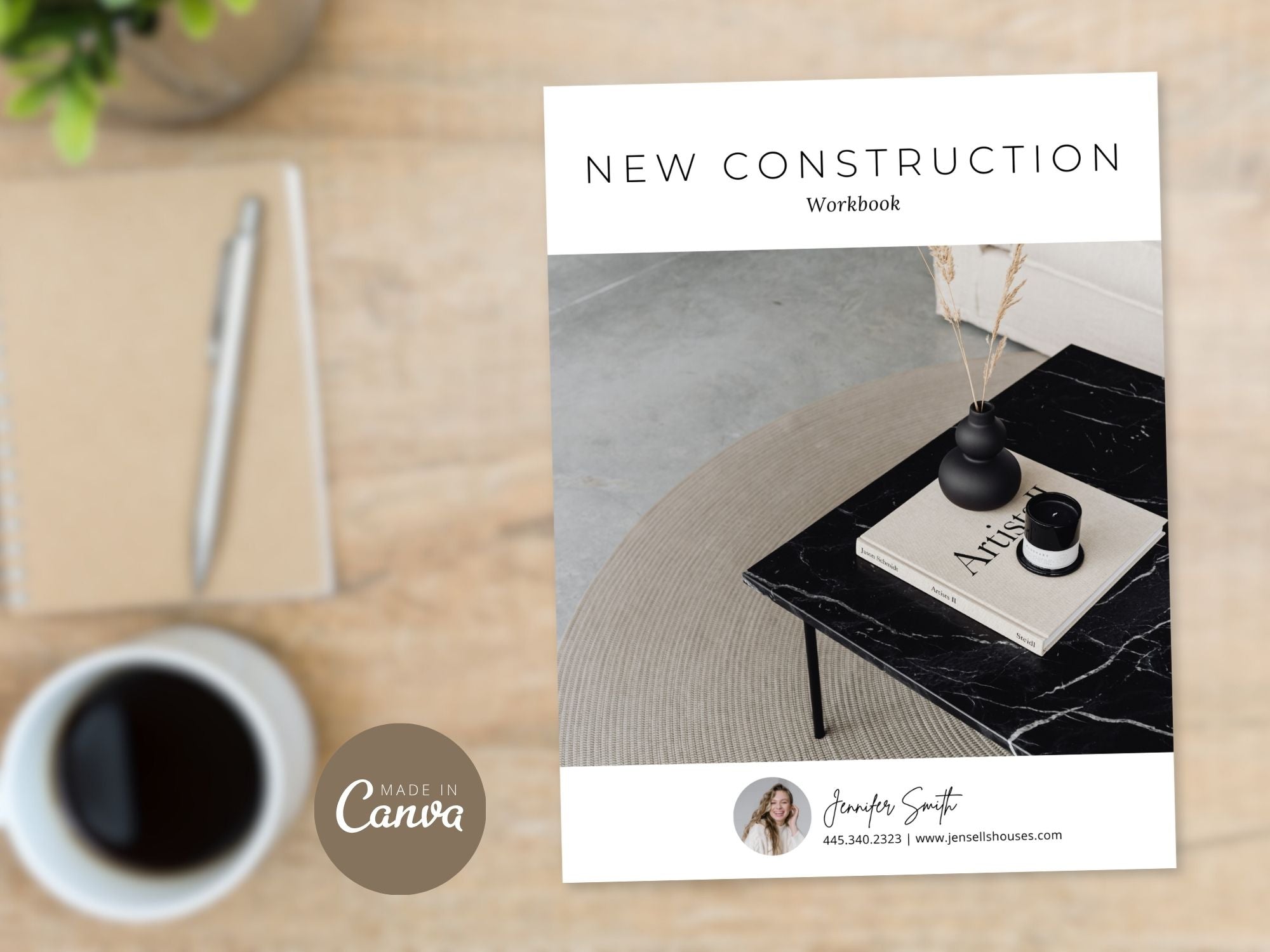 Minimal New Construction Workbook for realtors, helping clients navigate the home-building
process.