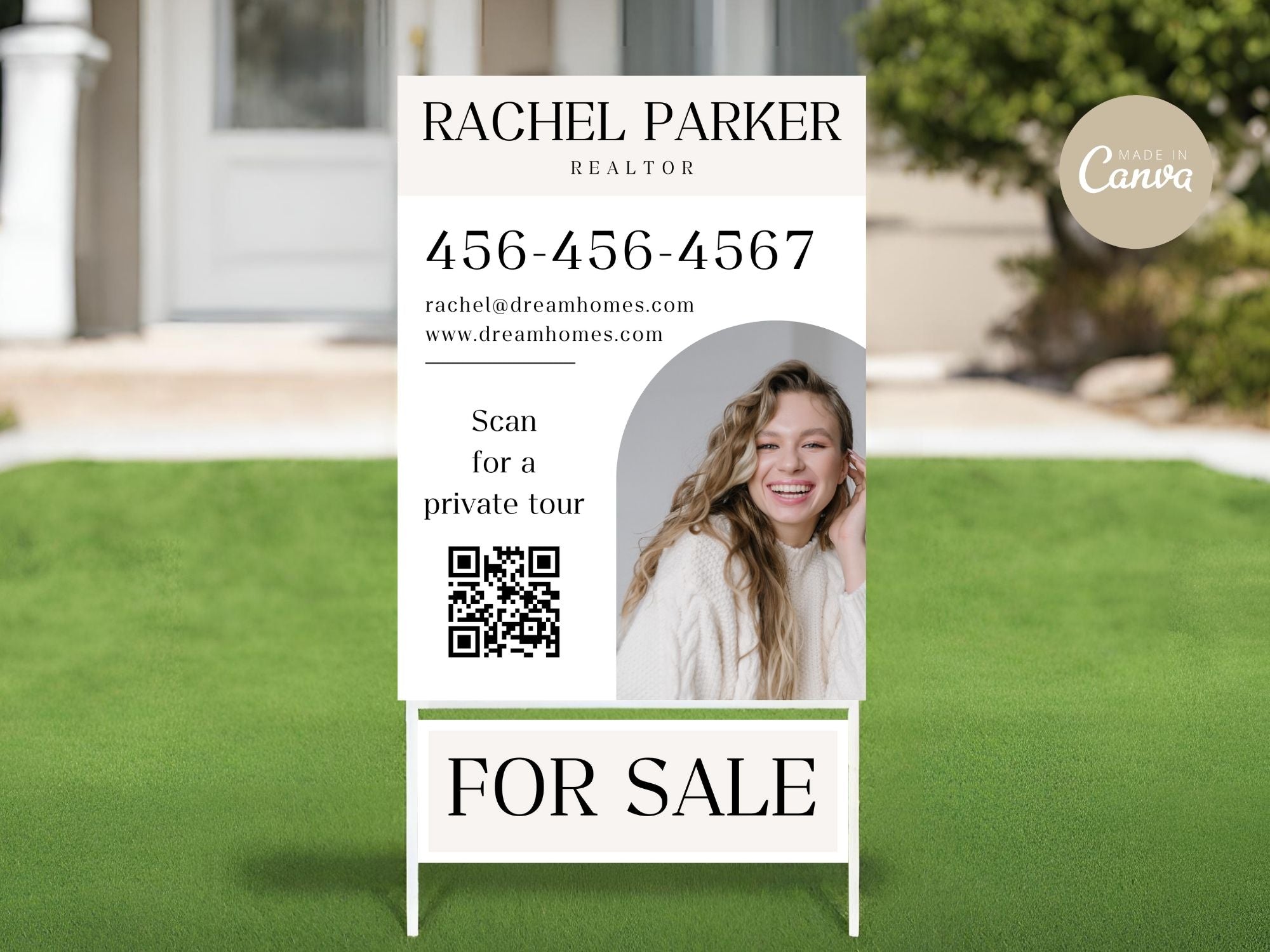 Beige Luxury Yard Signs - Sophisticated yard signs designed for premium real estate listings.