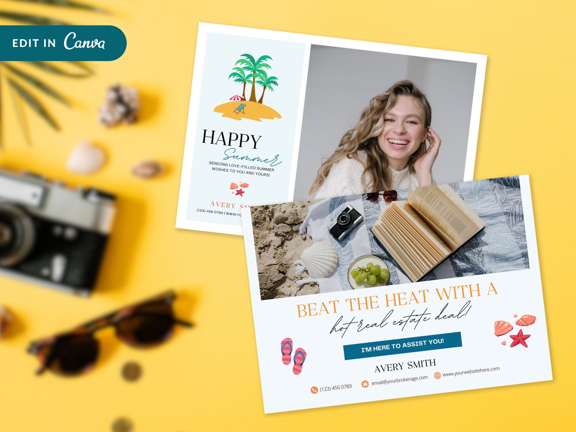 Summer Postcard Bundle - Vibrant designs perfect for staying connected with clients and prospects during the sunny season.