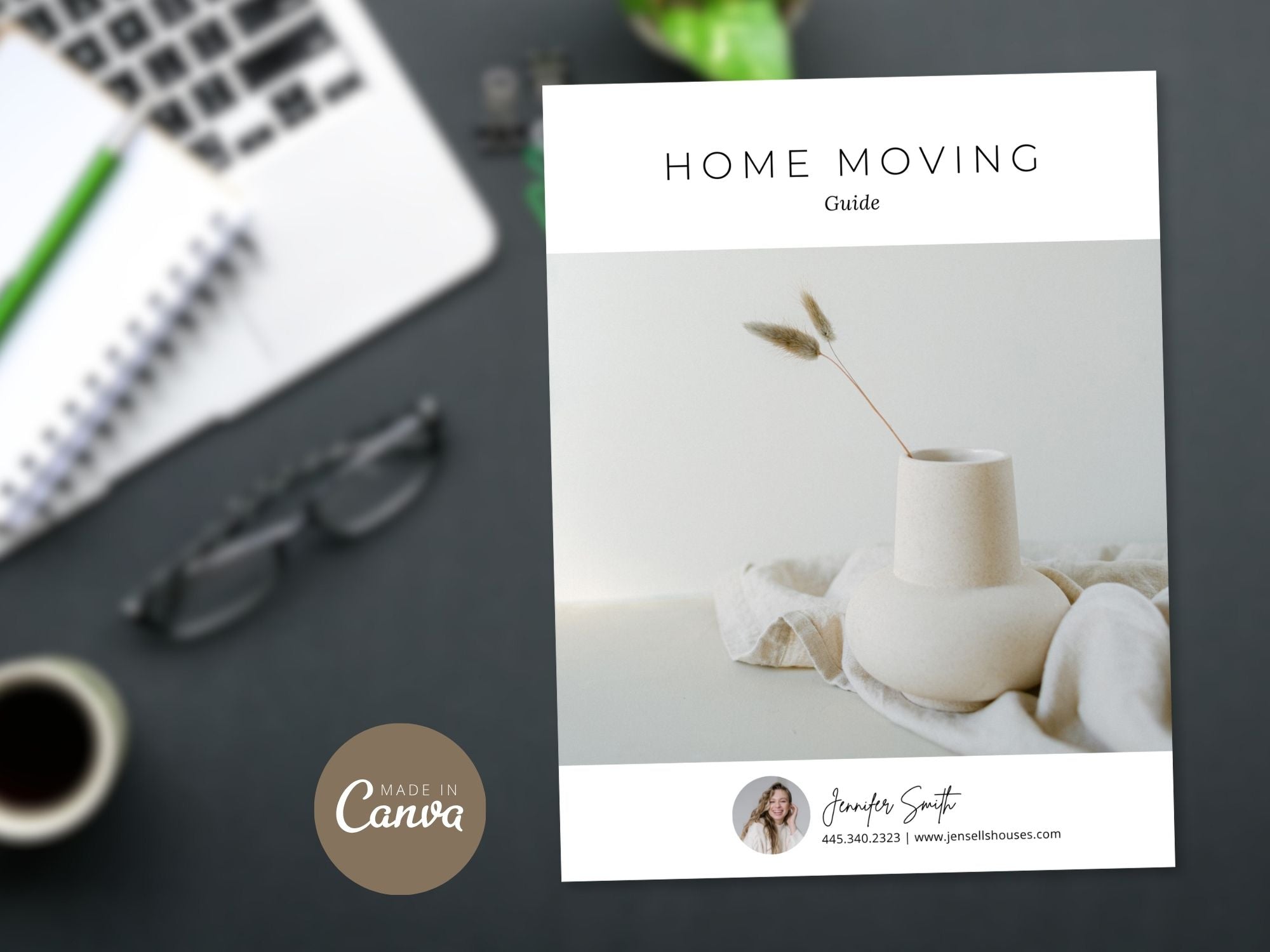 Minimal Moving Guide offering realtors a simple, organized resource to help clients navigate the moving process smoothly.