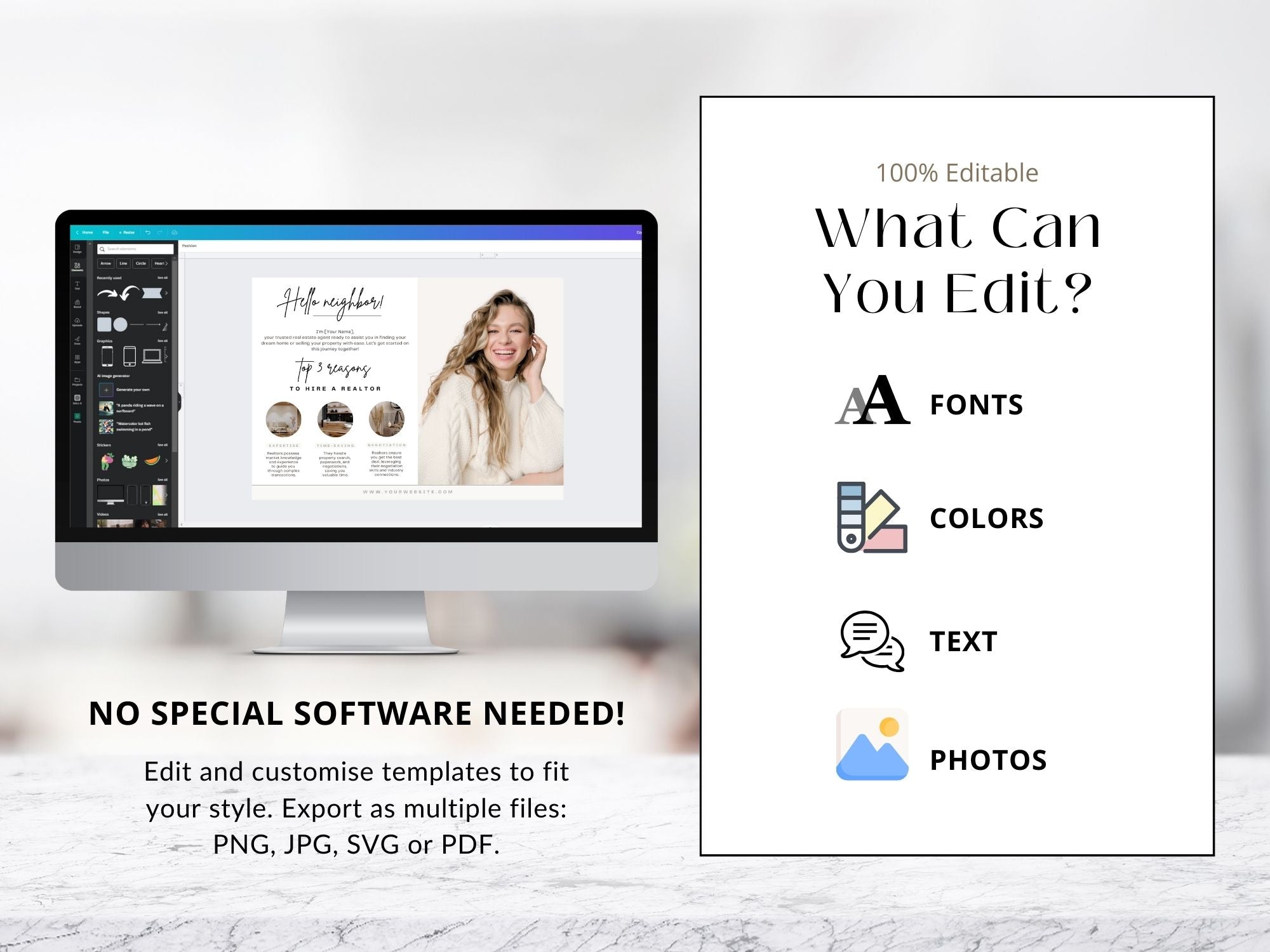 Work With Realtor Bundle - Essential marketing tools for realtors including postcard, flyer, and textable.