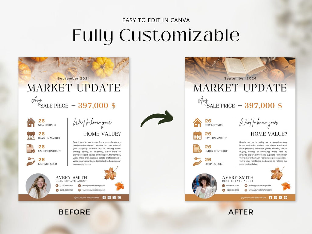 September Real Estate Farming Bundle featuring postcards, newsletters, and marketing materials for effective realtor farming.