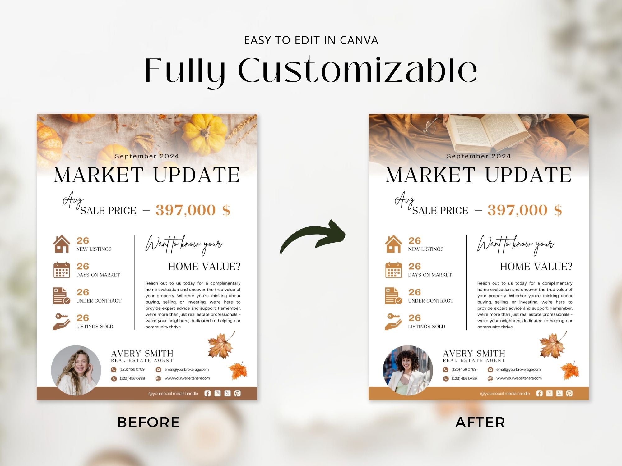 September Real Estate Farming Bundle featuring postcards, newsletters, and marketing materials for effective realtor farming.