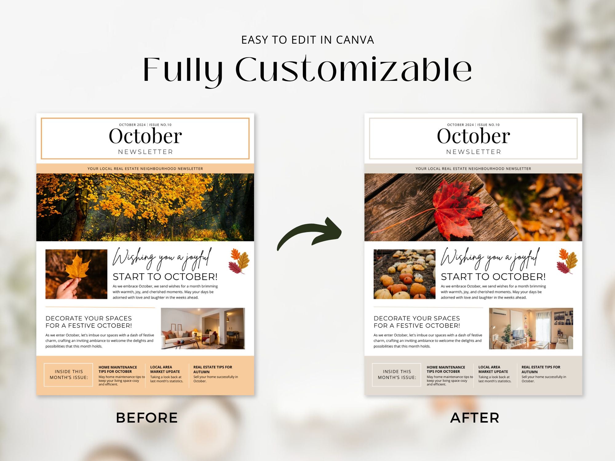 October Farming Bundle with real estate marketing templates for community engagement and outreach.