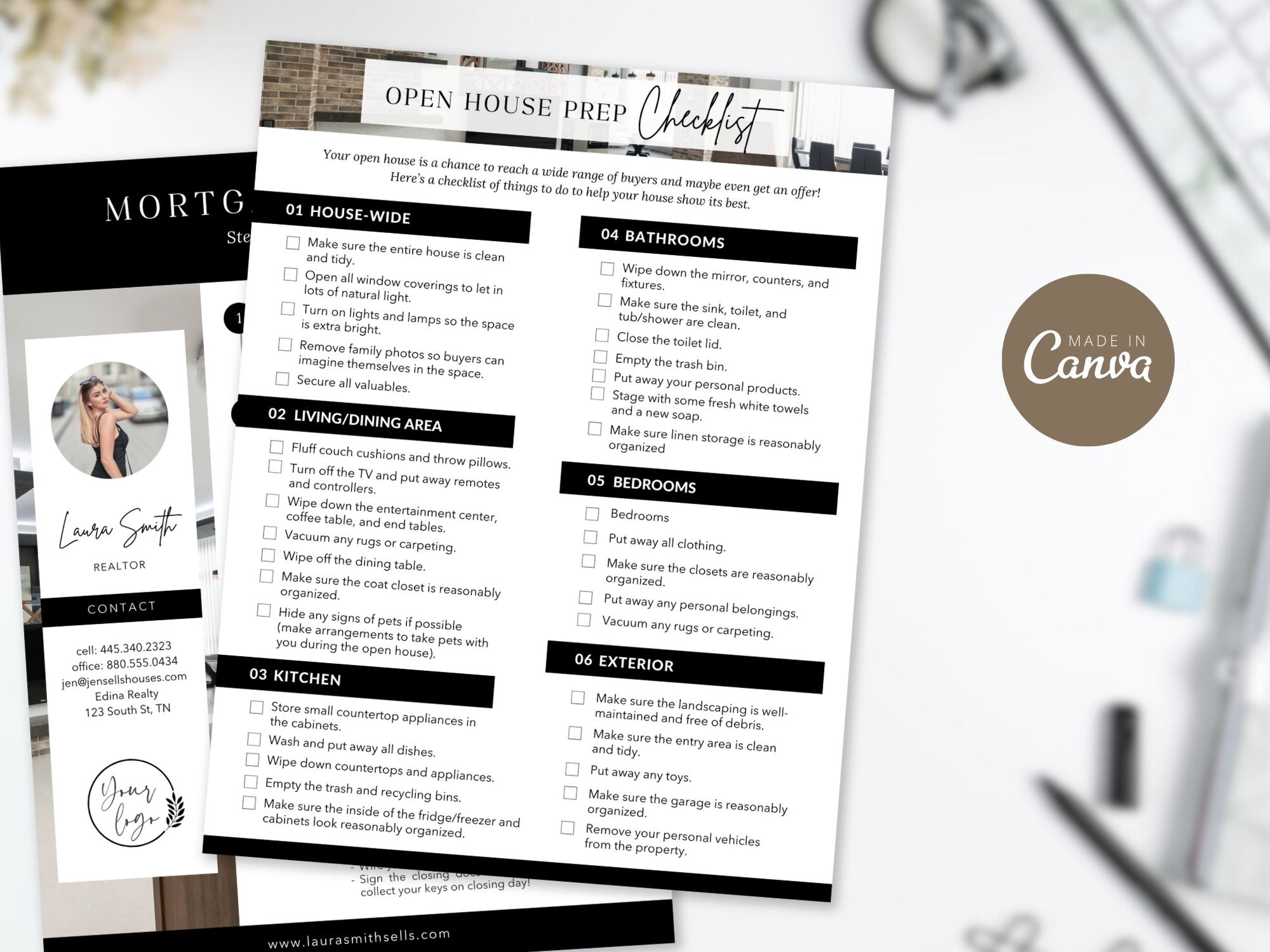 Black Real Estate Checklist Bundle- Comprehensive checklists for buyers, sellers, and agents.
