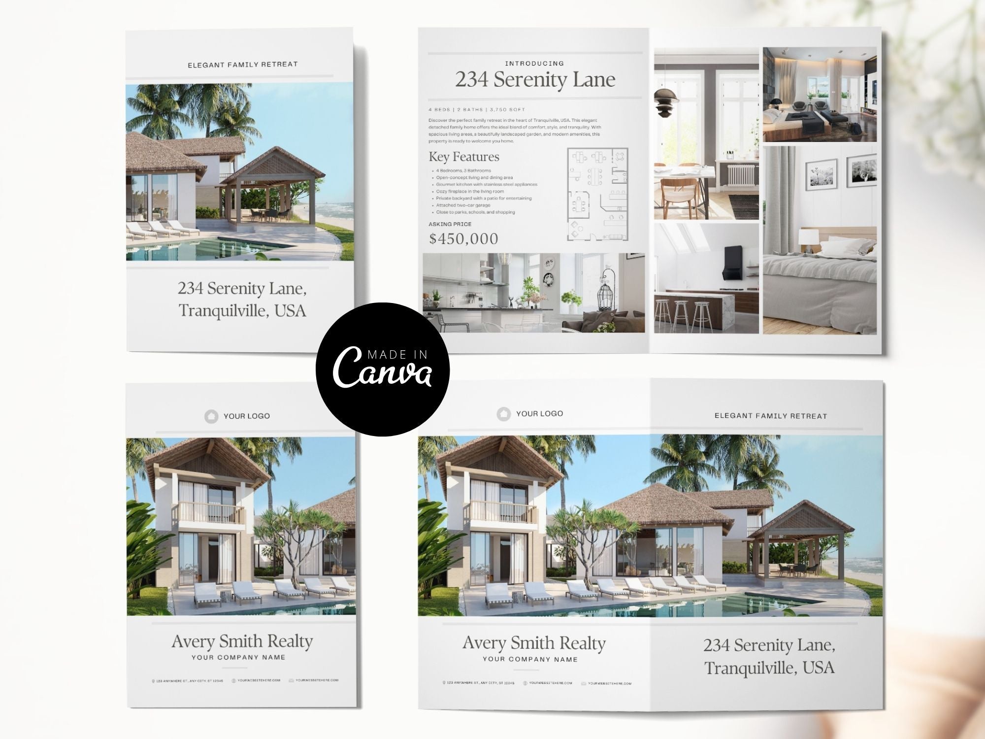 Real Estate Luxury Property Brochure - Exquisite design showcasing premium property details, captivating potential buyers with sophisticated visuals in luxury real estate marketing.