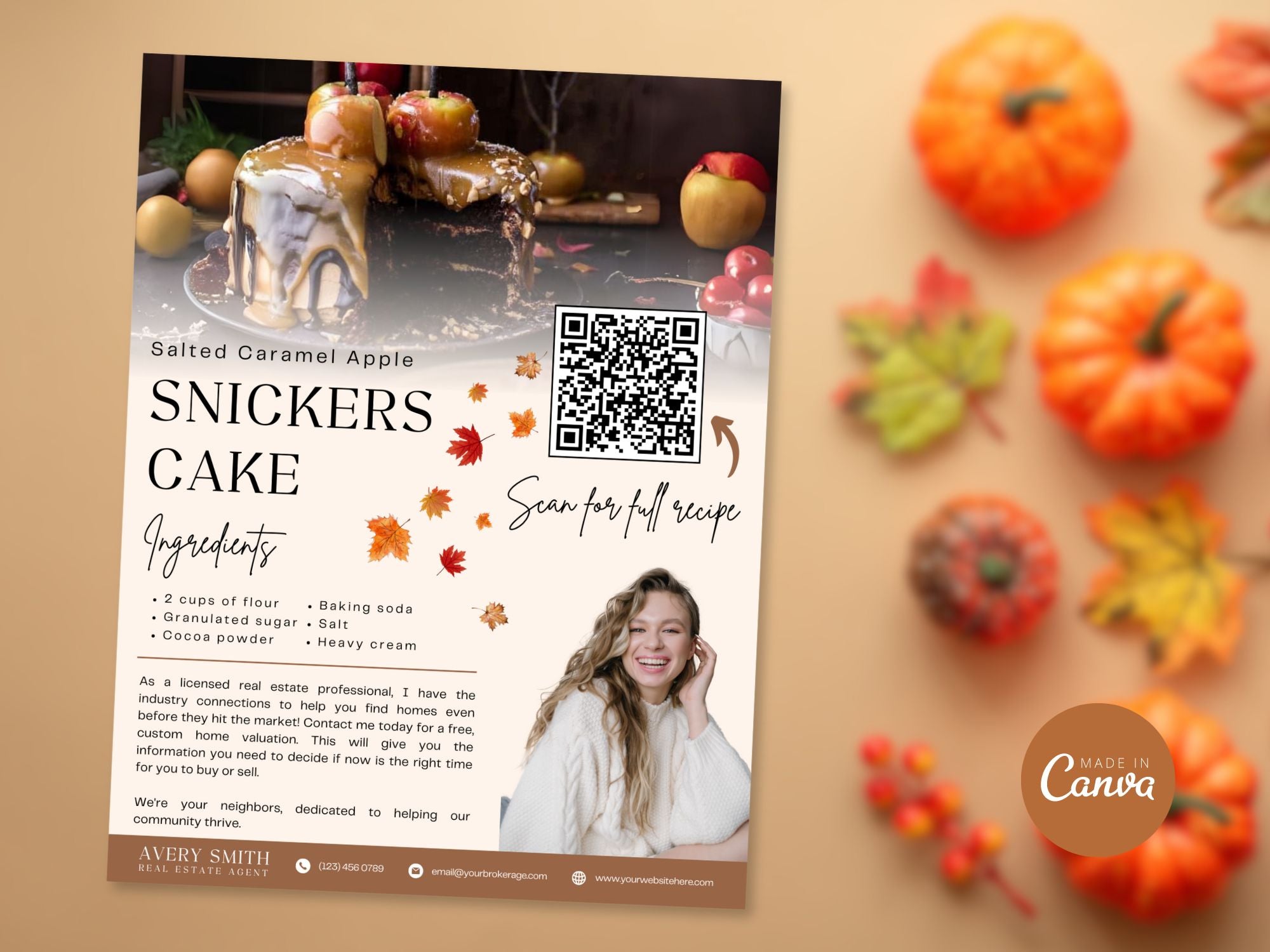 Fall Recipe Flyers Vol 02 featuring autumn-themed recipes for realtors to engage clients and promote real estate services.