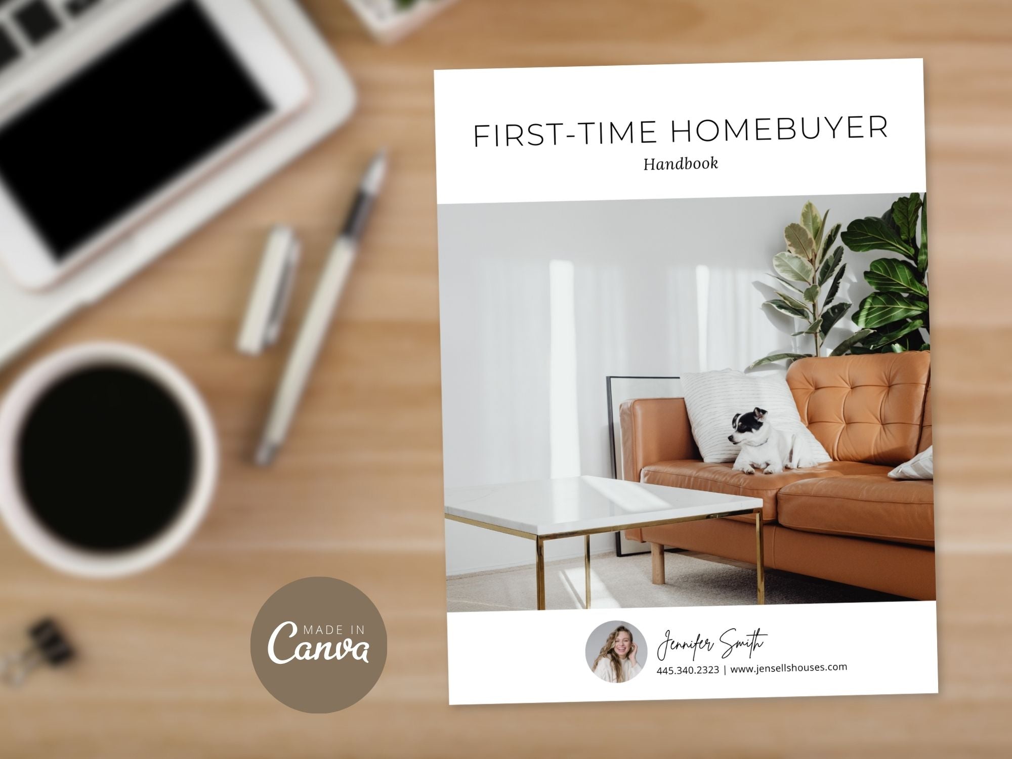Minimal First Time Homebuyer Handbook for realtors, guiding new buyers through the home
purchase process.