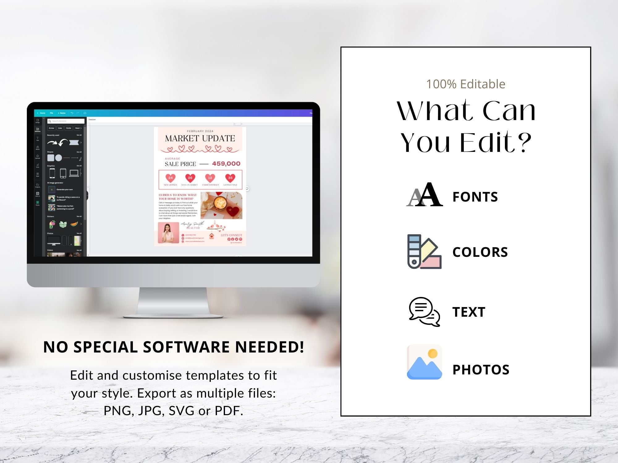 Valentine Market Update Flyer - Professionally designed real estate flyer with Valentine's charm for effective client communication.