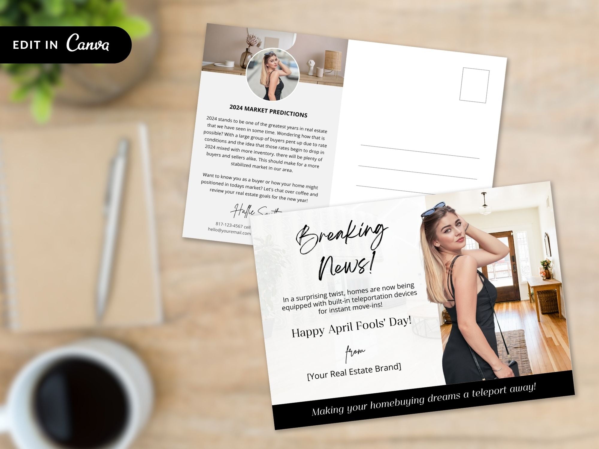 Black Real Estate Postcard Bundle Vol 01 - Sleek and professionally designed postcards for real estate marketing.