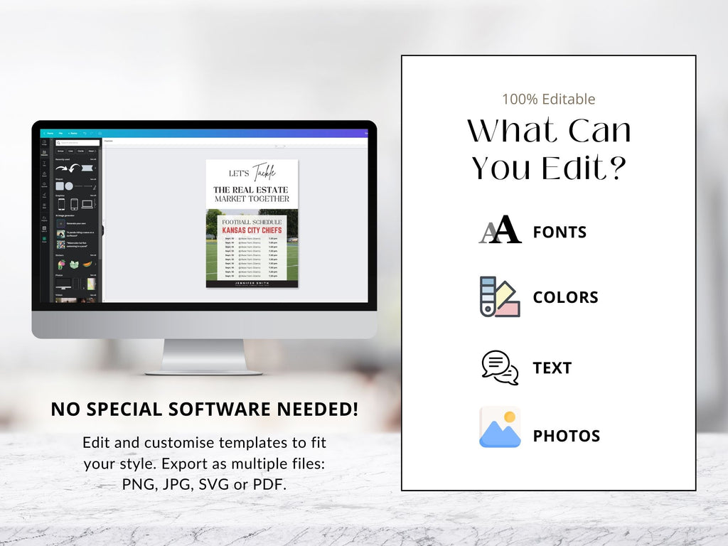 Football Schedule Postcard Vol 02 featuring a vibrant design for real estate professionals to
engage clients during football season.