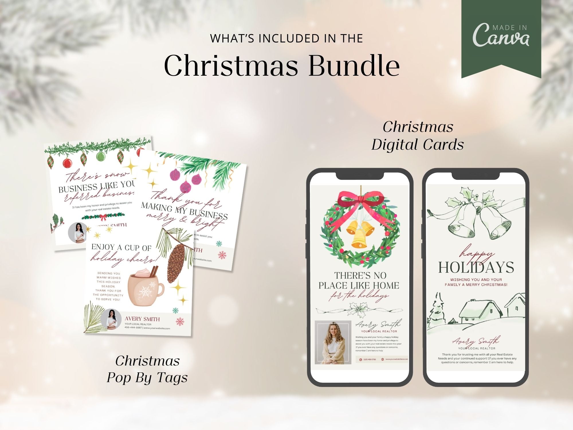 Real Estate Christmas Bundle: A Festive Collection of Templates for Spreading Joy and Cheer in Real Estate Marketing