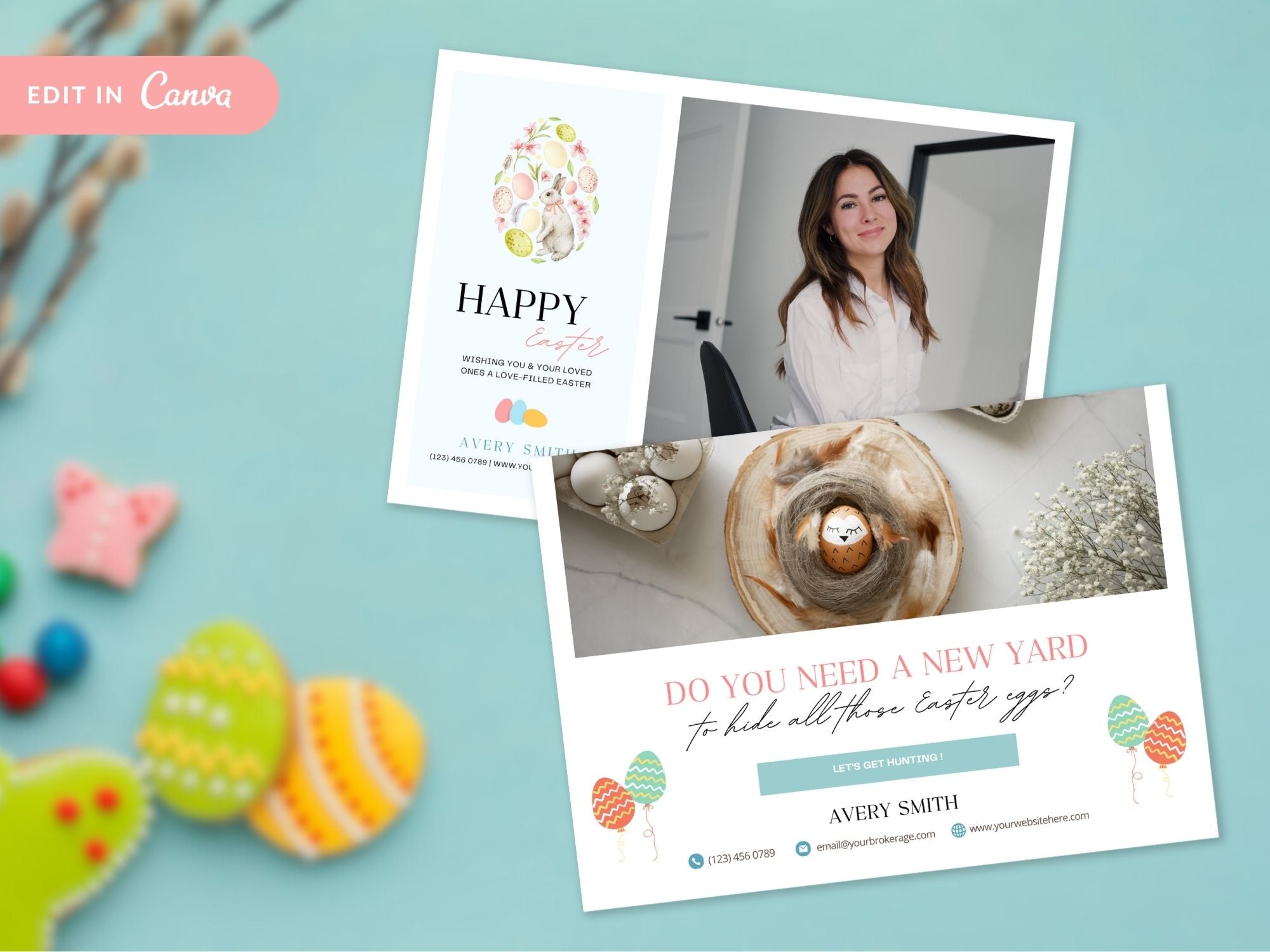 Easter Postcard Bundle - Charming postcards for festive real estate marketing during the Easter season.