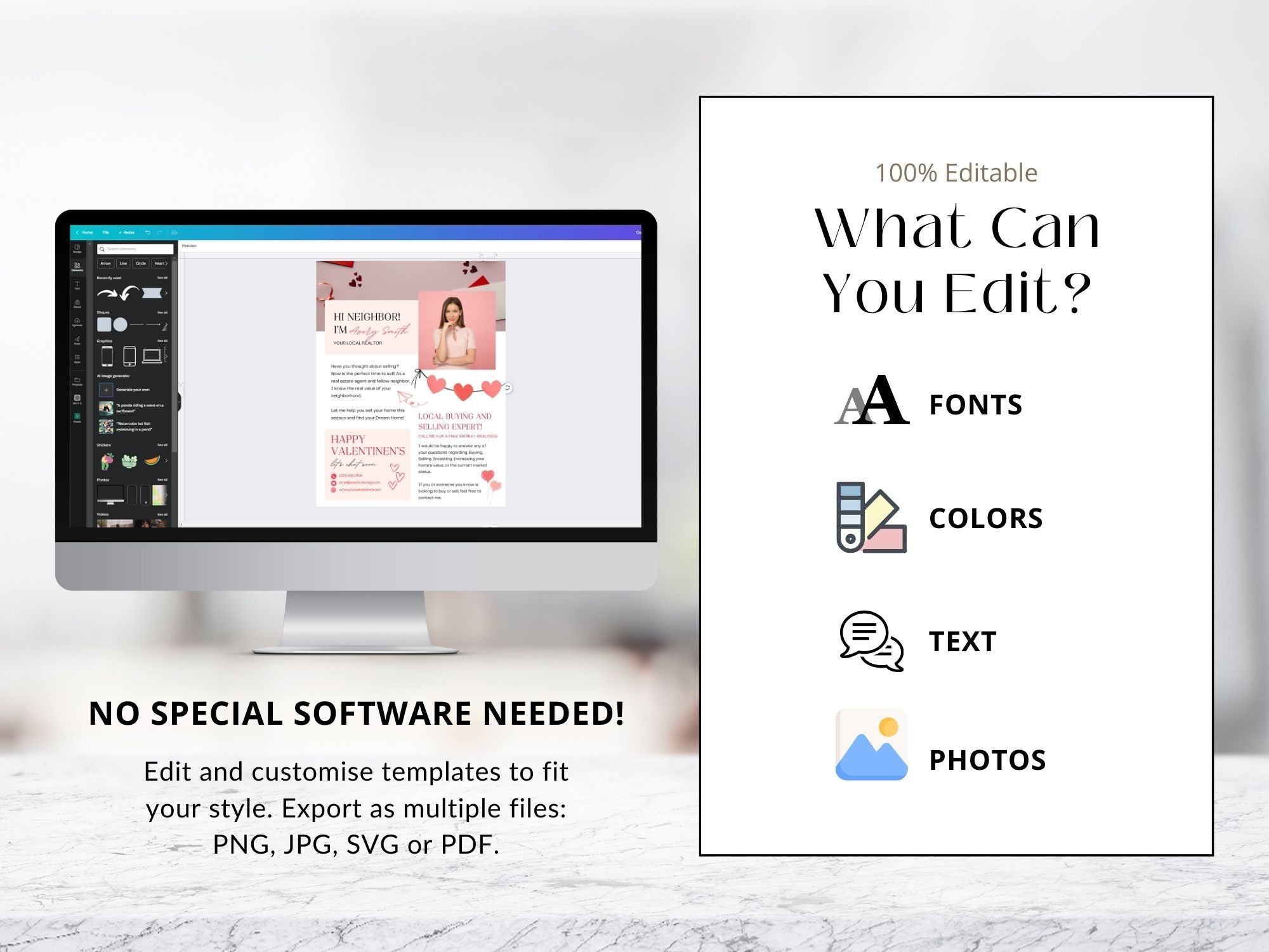 Valentine Hello Neighbor Flyer - Charming real estate flyer with a heartwarming design for local outreach.