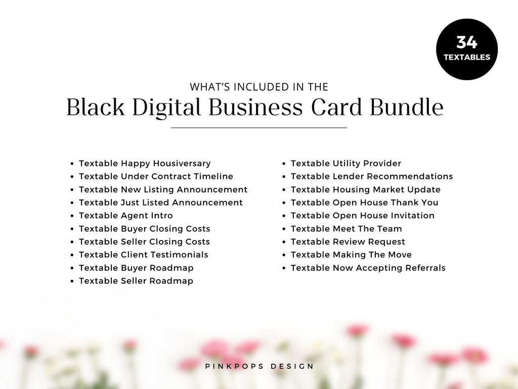Black Real Estate Textable Bundle