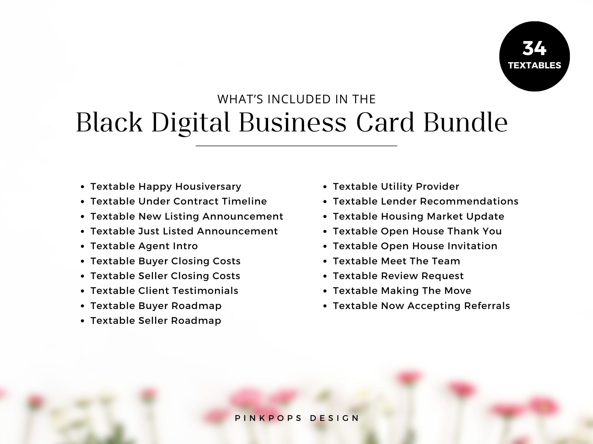 Black Real Estate Textable Bundle