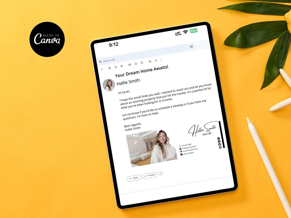 Real Estate Black Email Signature Vol 01 - Sleek and minimalist email signature for real estate professionals.