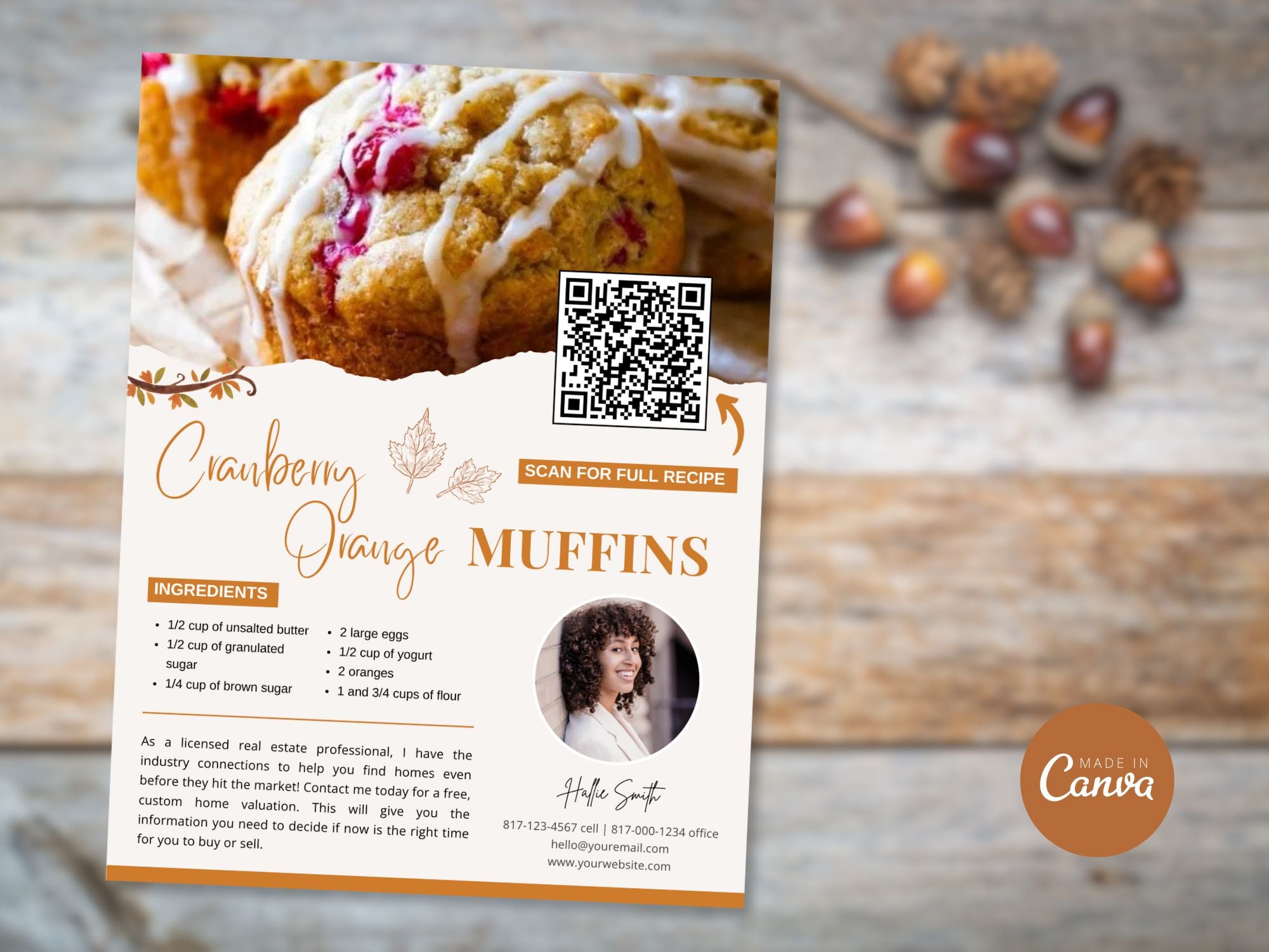 Fall Recipe Flyers Vol 01 for realtors, featuring autumn-themed recipes to engage clients and boost real estate branding.