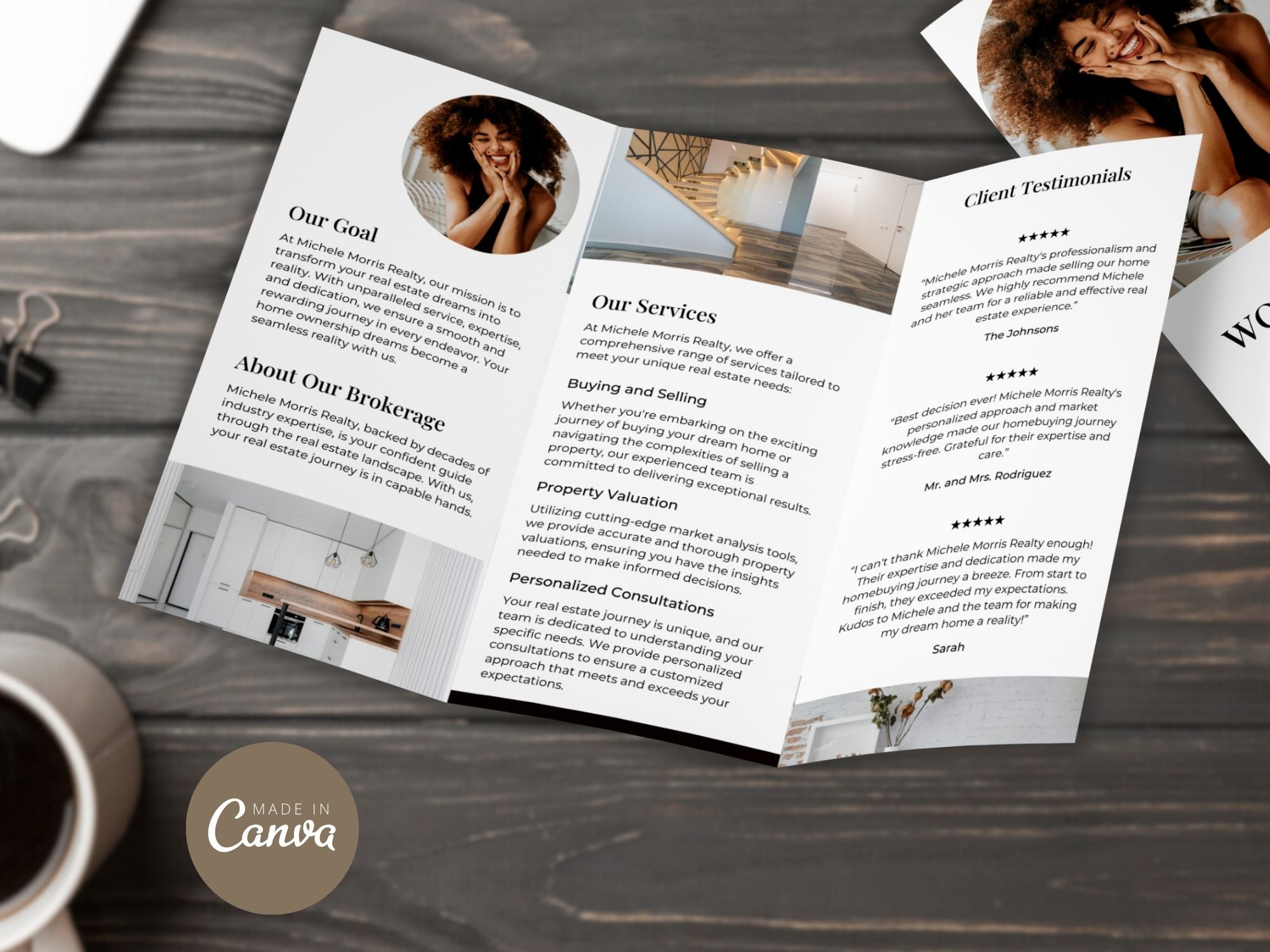 Why Work With Us Trifold Brochure - Black - Professionally designed real estate brochure showcasing the advantages of choosing our services.