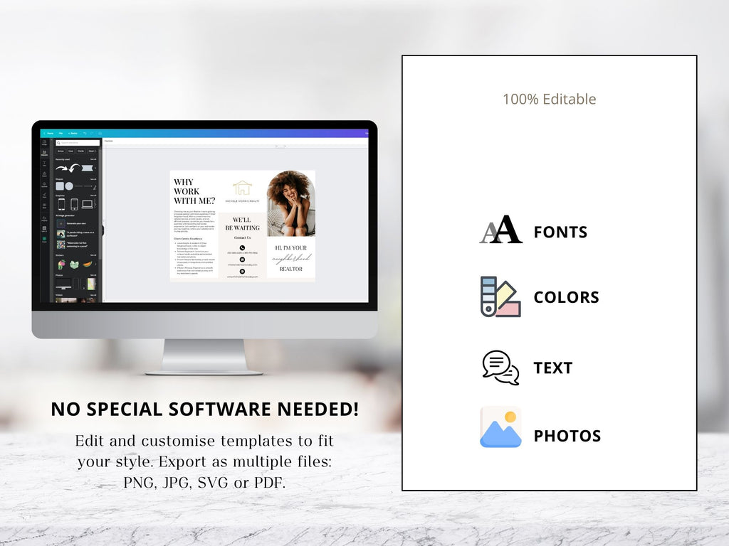 Your Neighborhood Realtor Brochure - Beige - Professionally designed real estate brochure introducing personalized services in the neighborhood.