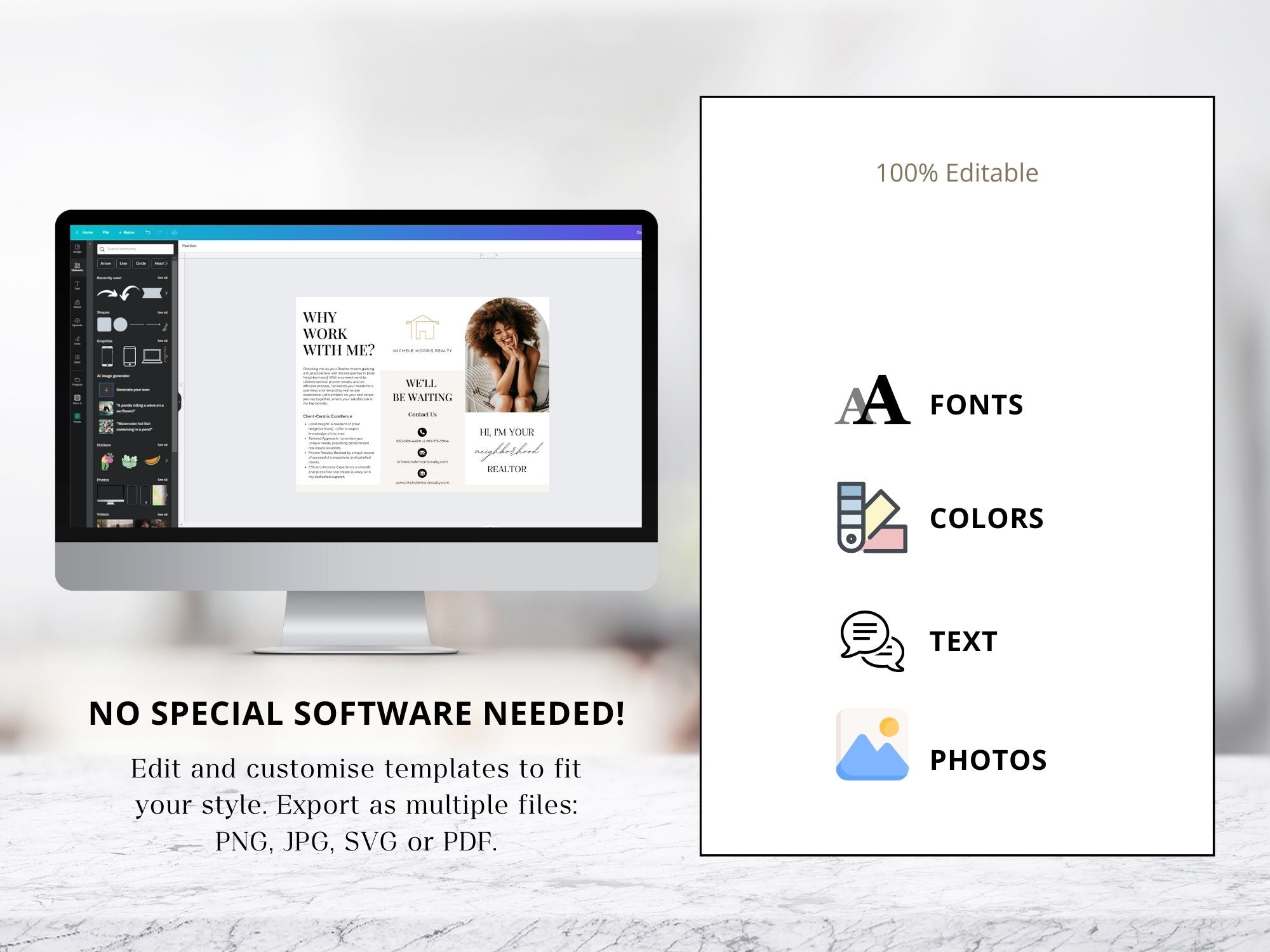 Your Neighborhood Realtor Brochure - Beige - Professionally designed real estate brochure introducing personalized services in the neighborhood.