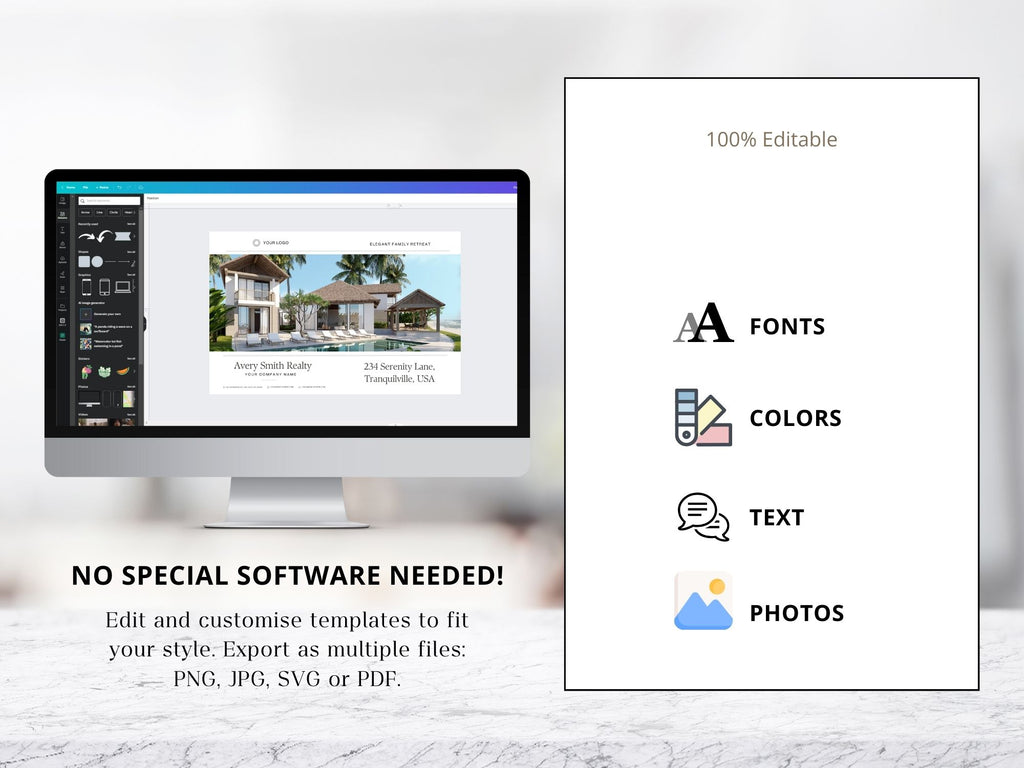 Real Estate Luxury Property Brochure - Exquisite design showcasing premium property details, captivating potential buyers with sophisticated visuals in luxury real estate marketing.