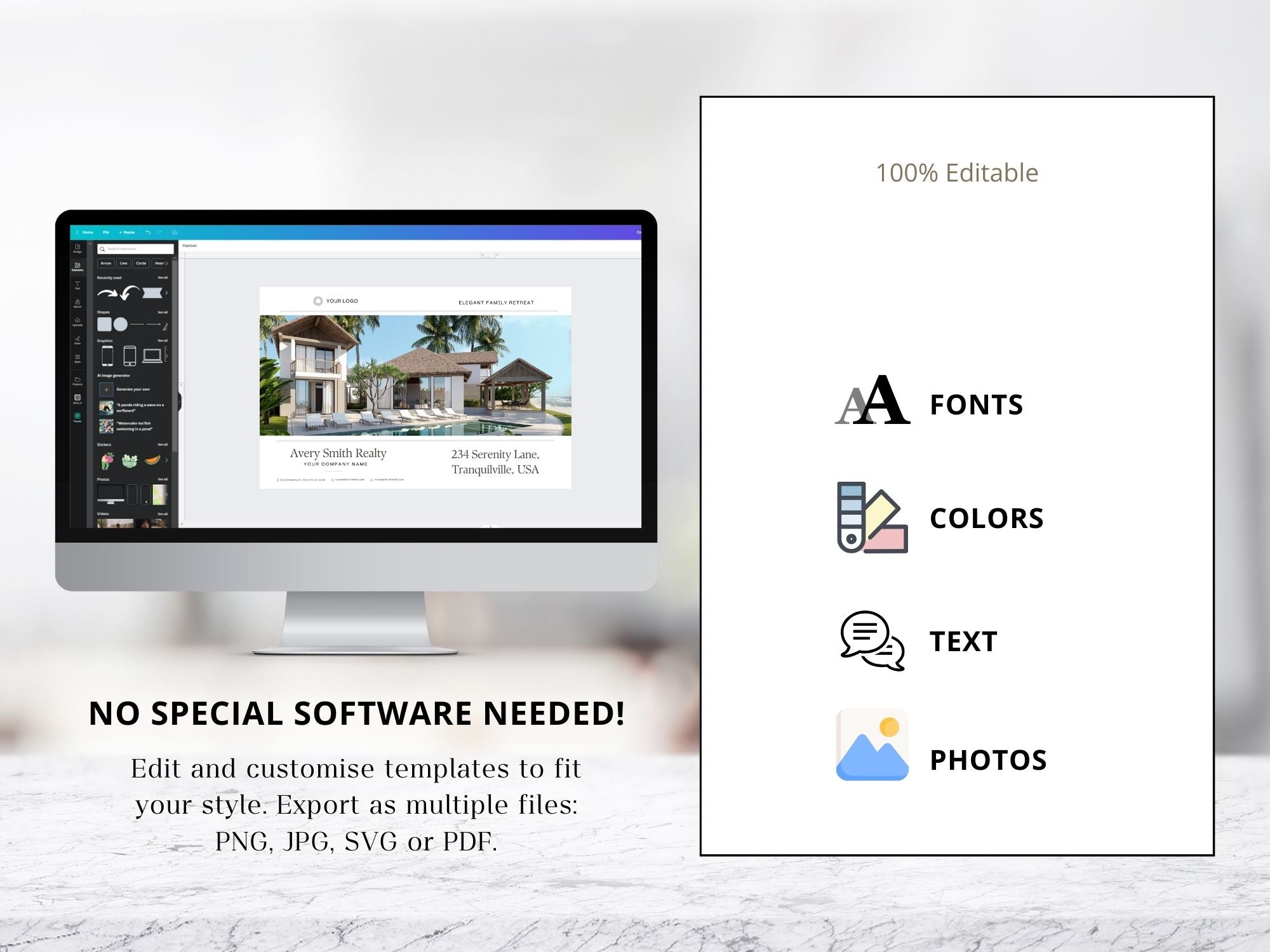 Real Estate Luxury Property Brochure - Exquisite design showcasing premium property details, captivating potential buyers with sophisticated visuals in luxury real estate marketing.