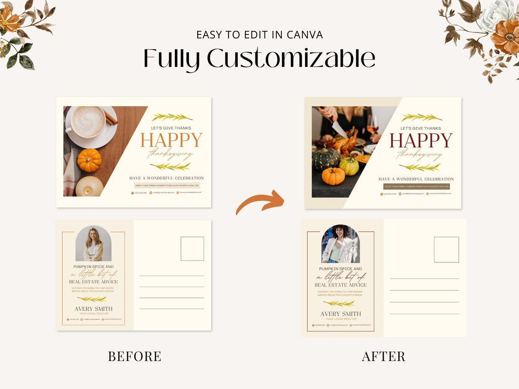 Real Estate Thanksgiving Bundle - Comprehensive collection of eye-catching designs for expressing gratitude and boosting your real estate marketing this Thanksgiving.