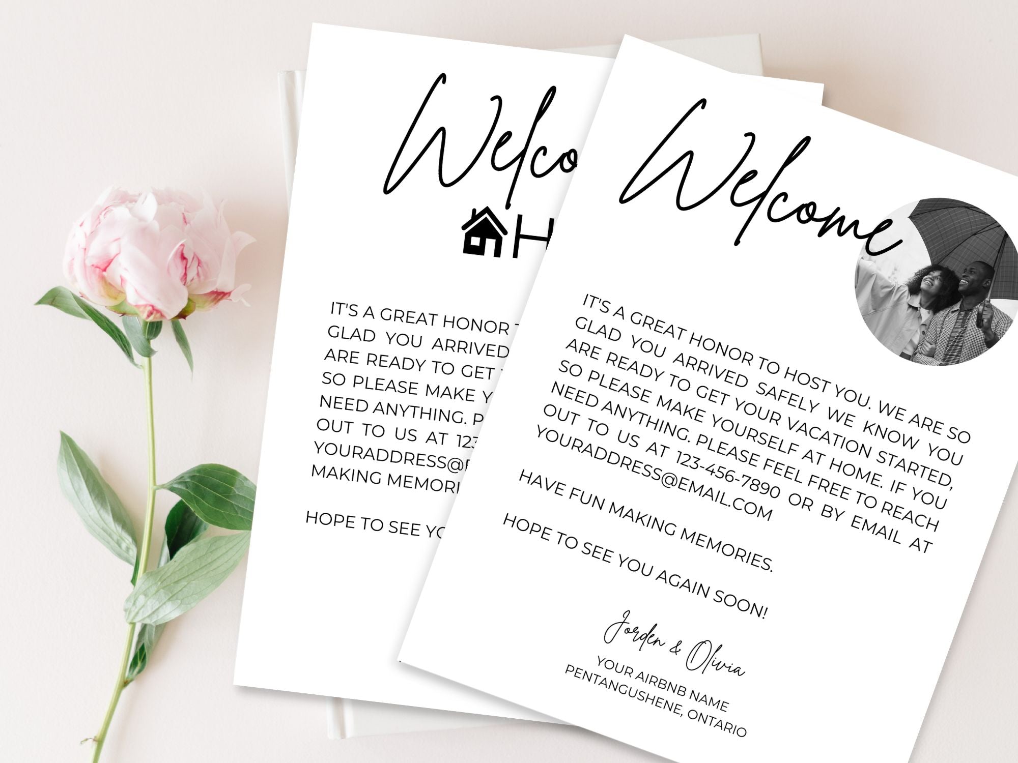 Black & White Airbnb Printable Bundle - Stylish and minimalist templates for seamless vacation rental management