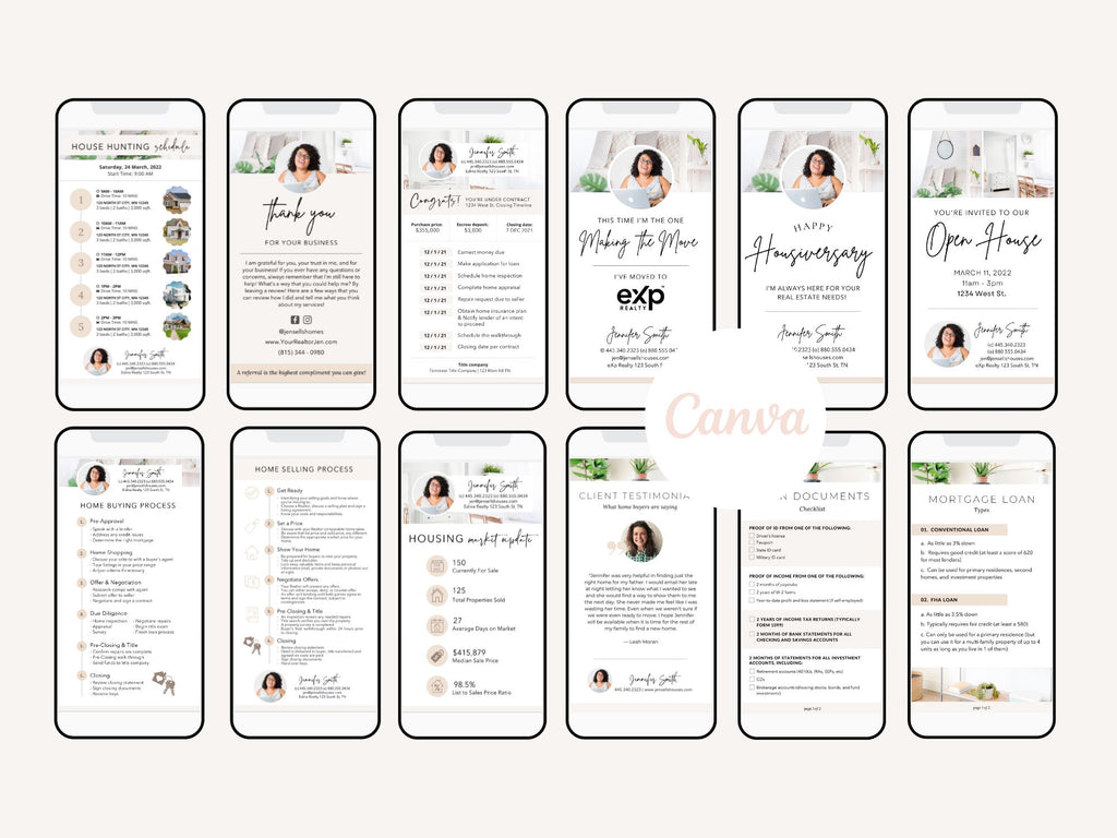 Real Estate Textable Bundle - Elevate your real estate communication with a comprehensive package of digital tools, including home buying and selling guides, market updates, house hunting schedules, and more.