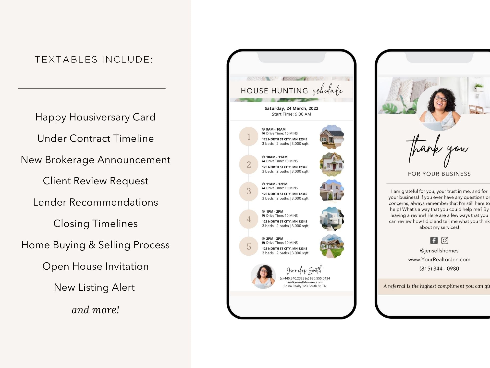 Real Estate Textable Bundle - Elevate your real estate communication with a comprehensive package of digital tools, including home buying and selling guides, market updates, house hunting schedules, and more.