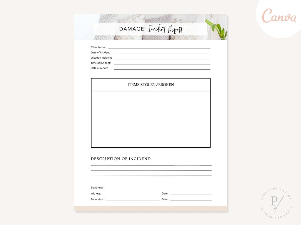 Damage Incident Report - Editable template for streamlined incident reporting, ensuring a quick and organized response to incidents and facilitating efficient documentation and resolution in various settings.